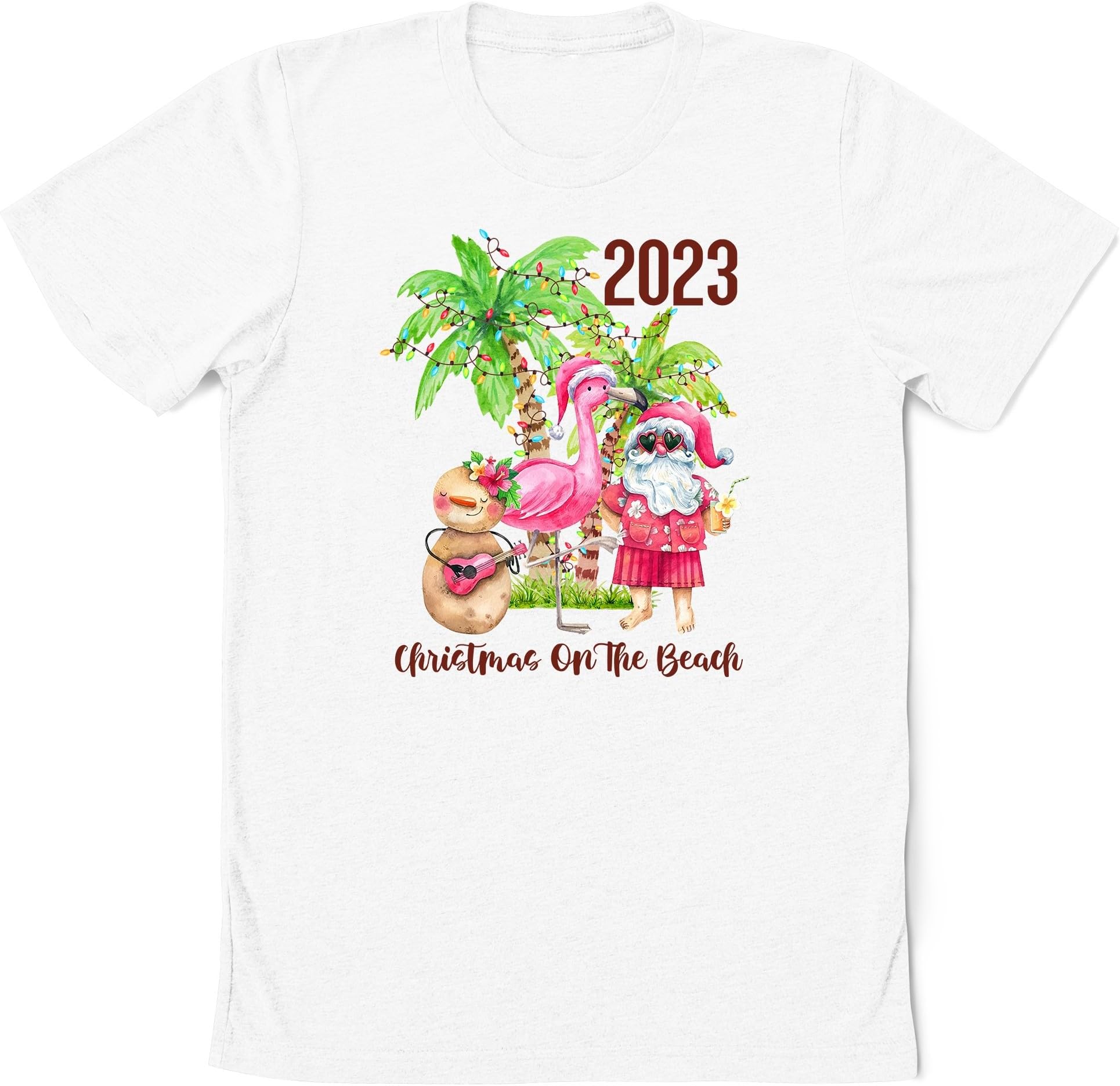 2023 Christmas On The Beach Shirt, 2023 Christmas T-Shirt, Xmas Palm Tree Shirt, 2023 Tropical Christmas Shirts, Beach Christmas Tshirt