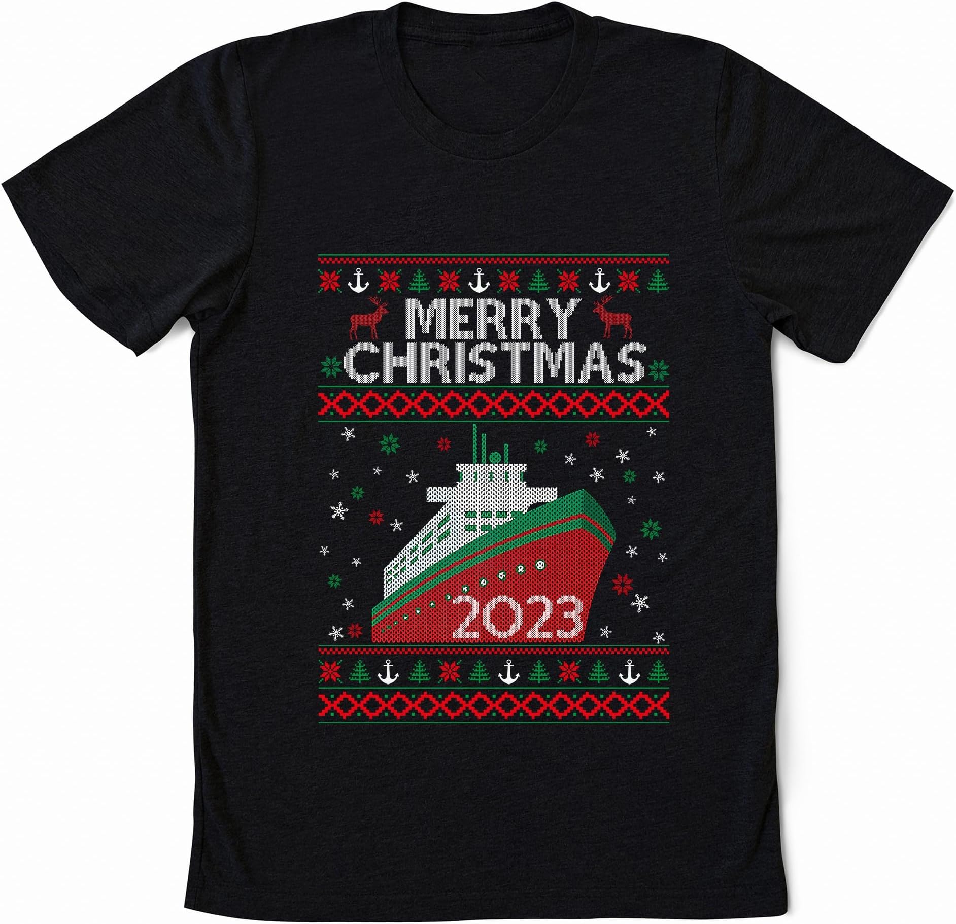Merry Cruisemas 2023 Christmas Ugly Sweater, Funny Christmas Family Cruise Matching T-Shirt, Family Christmas Cruise Trip Shirts, Cruise Vacation Shirt