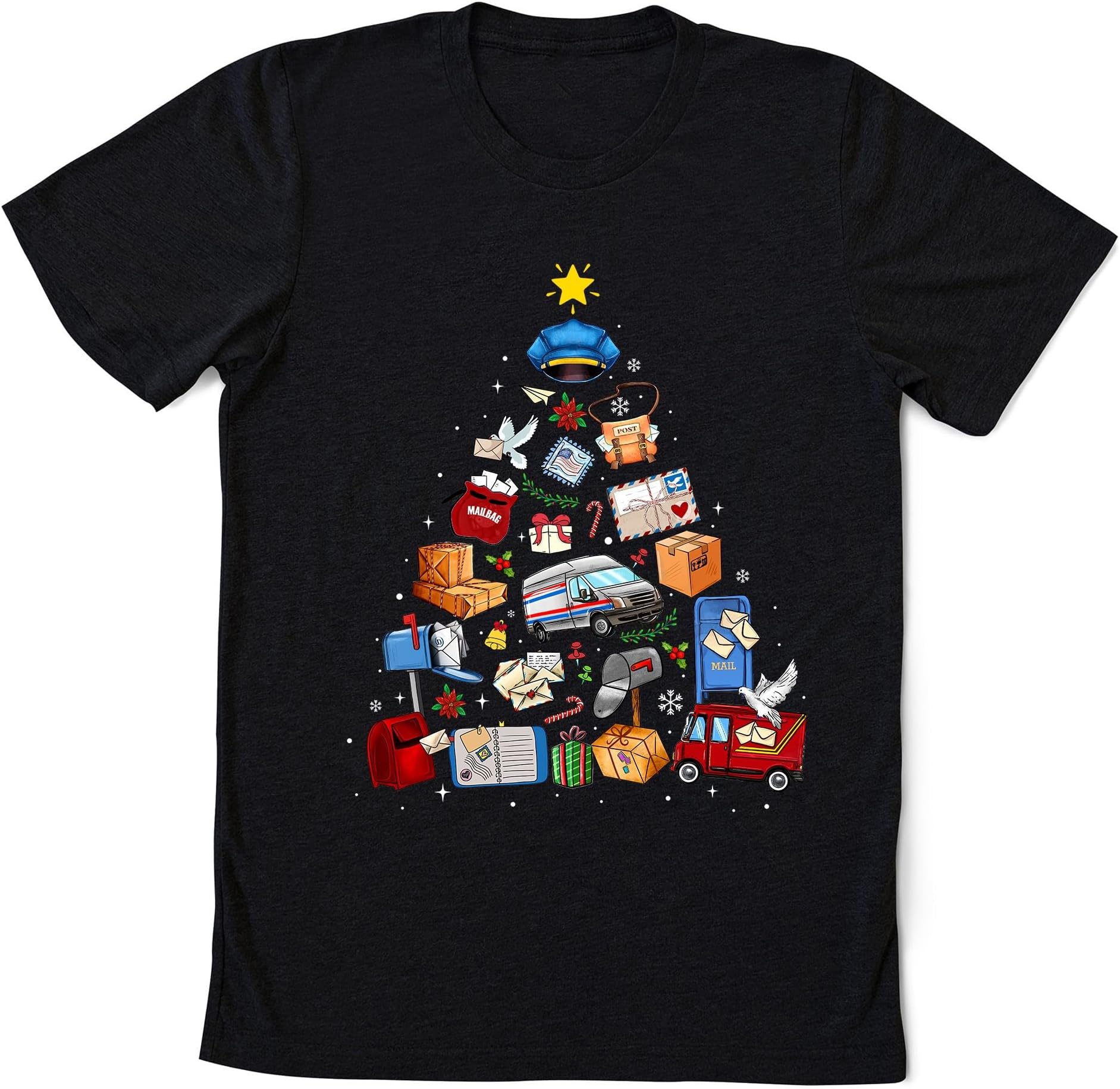 Postal Worker Christmas Tree Shirt, Christmas Postal Worker Shirt, Postman Mail Lady Shirt, Mail Carrier Shirt, Post Office