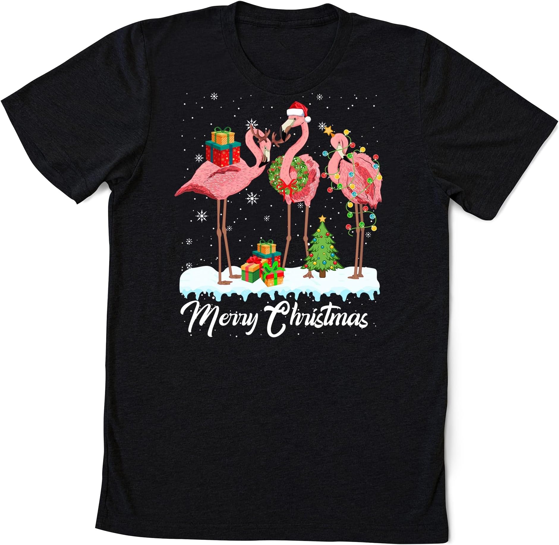 Merry Christmas Flamingo T-Shirt, Cute Flamingo Christmas Shirt, Christmas Shirts for Flamingo Lover Gift
