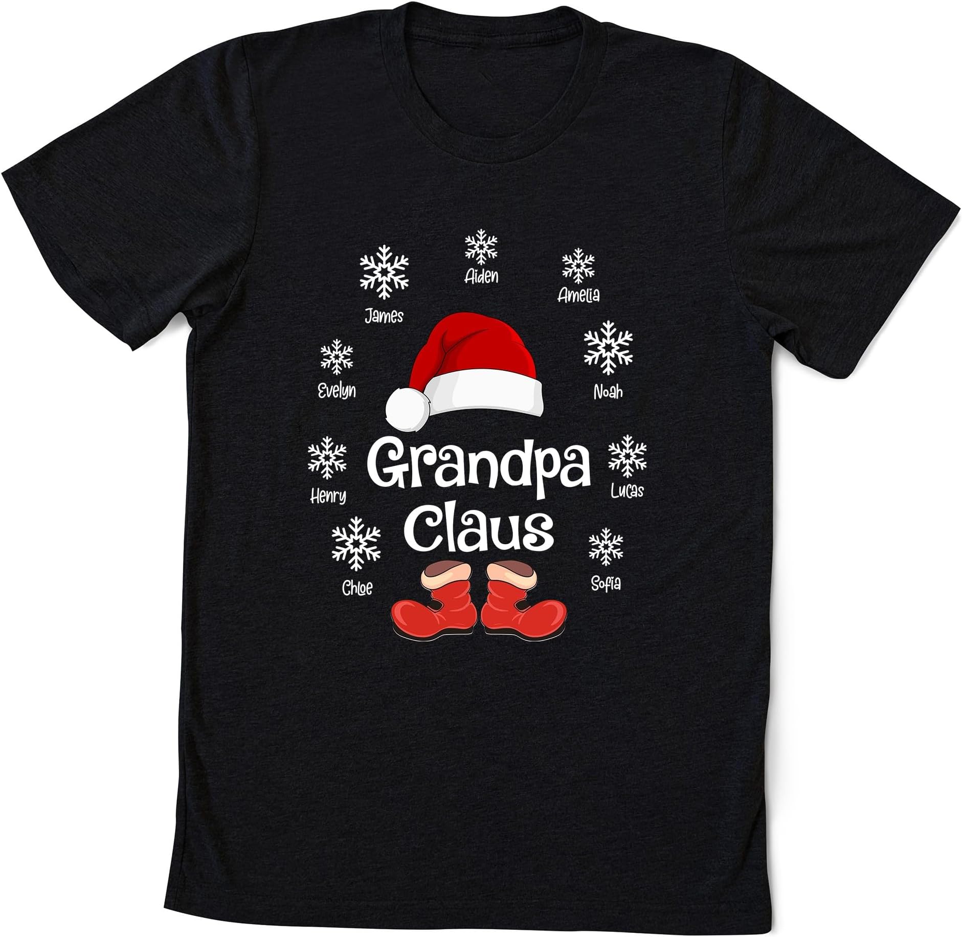 Grandpa Claus Personalized Shirt, Christmas Grandpa Shirt, Custom Grandkids Shirt, Gift for Papa, Abuelo