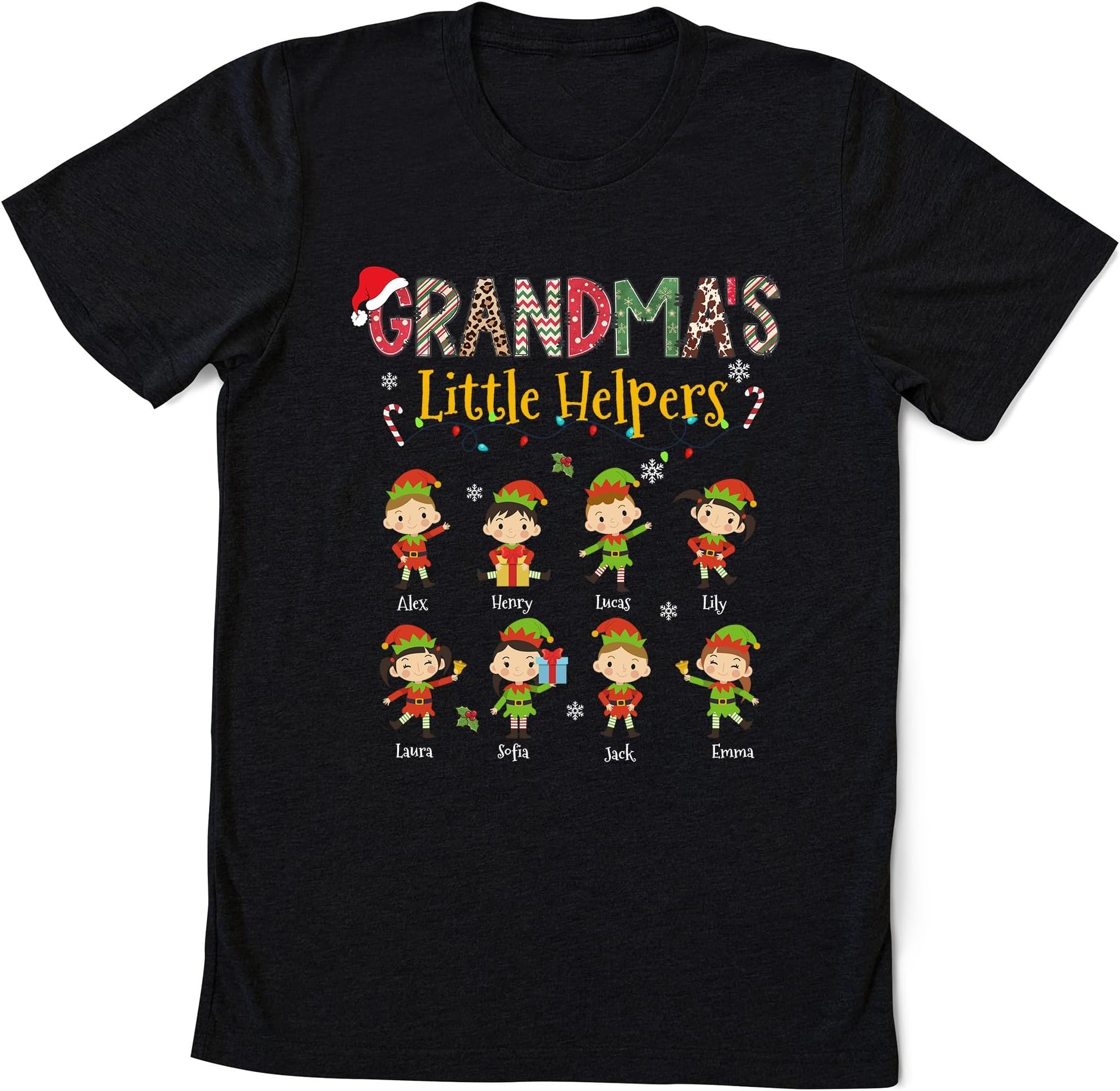 Christmas Grandma's Little Helpers Shirt, Christmas Grandma Shirt, Custom Grandkids Shirt, for Nana Mimi
