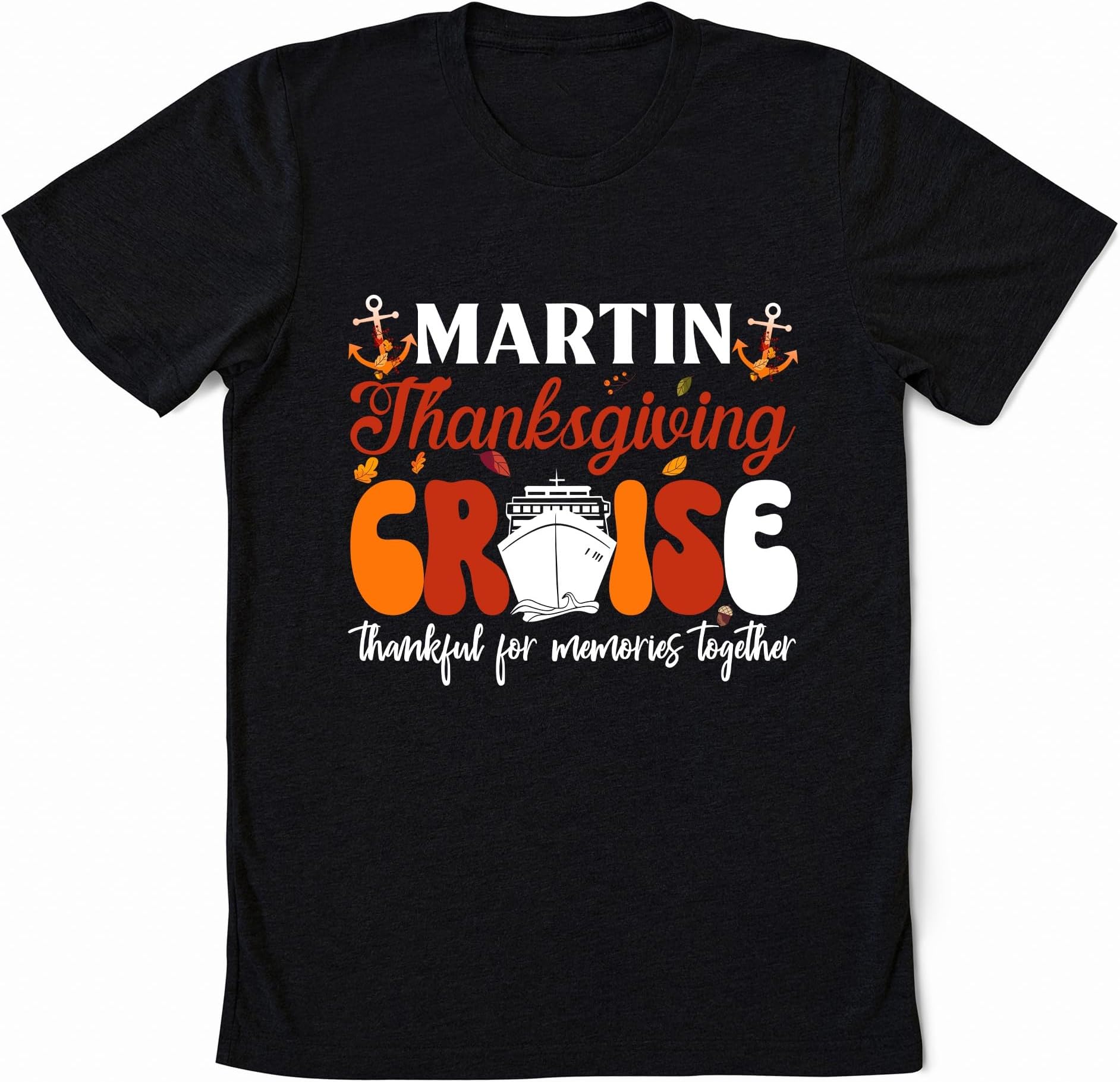 Personalized Family Thanksgiving Cruise Shirt, Thanksgiving Trip Thankful for Memories Together, Autumn Cruise Squad Matching Shirt, Thanksgiving Vacation Cruise Ship