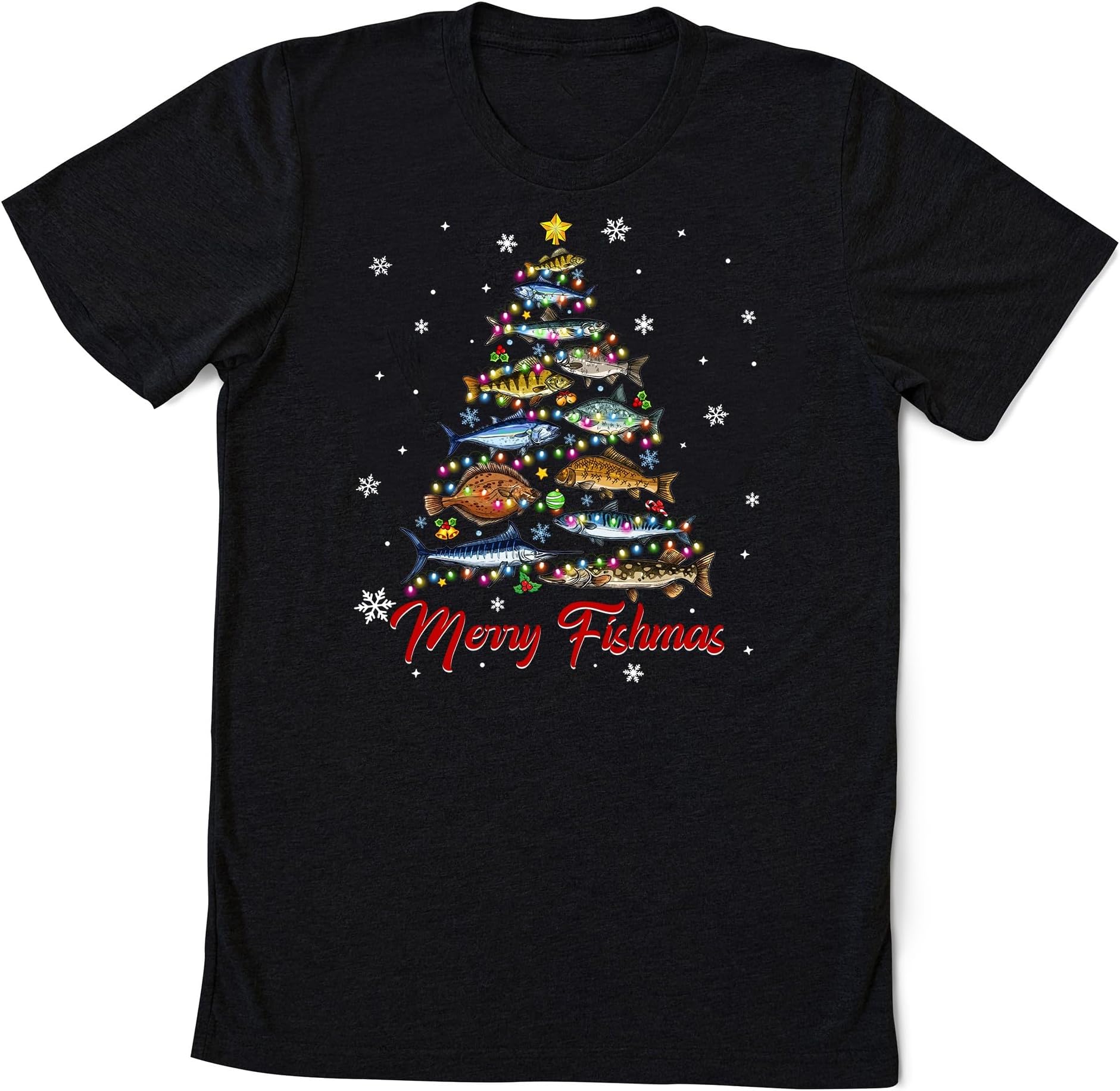 Merry Fishmas Shirt, Fisherman for Dad Grandpa Christmas