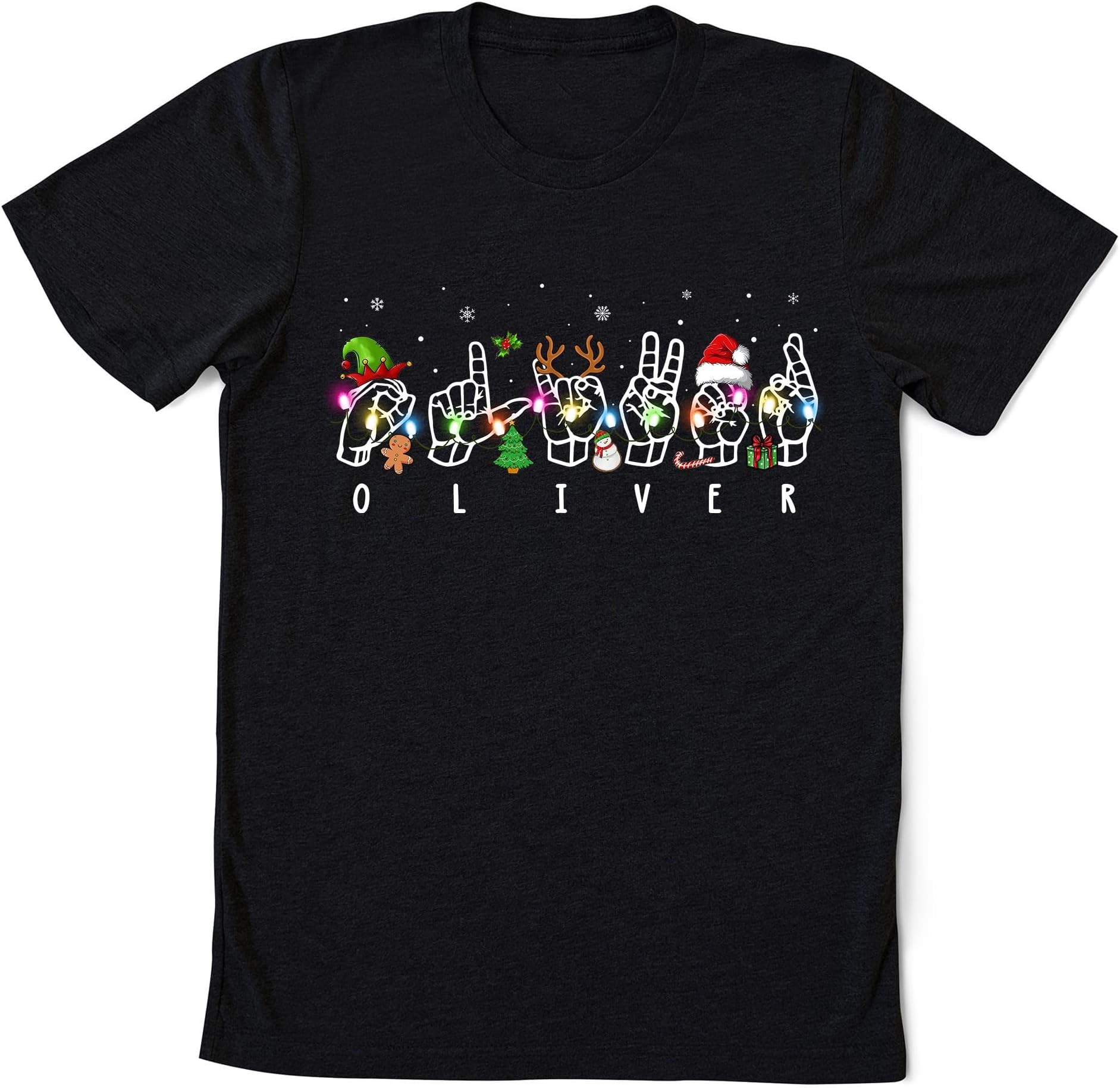 Personalized Christmas Sign Language ASL Shirt, Custom Name Sign Language Christmas Shirt, Custom ASL Shirt, Custom ASL Christmas Shirt