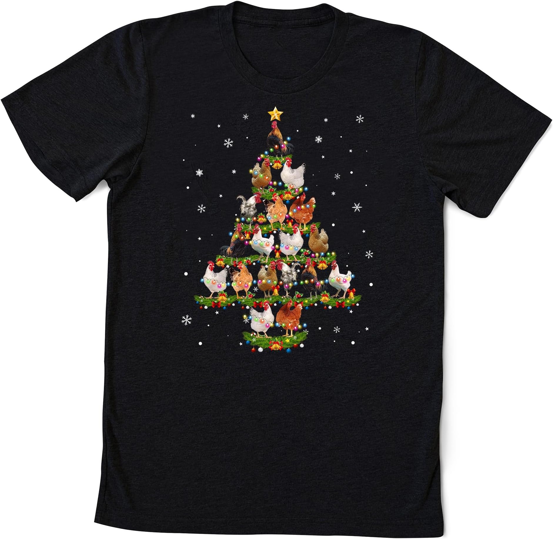 Chicken Christmas Tree Shirt, Christmas Chicken Lights T-Shirt, Cute Christmas Chicken Tee, Shirt for Christmas