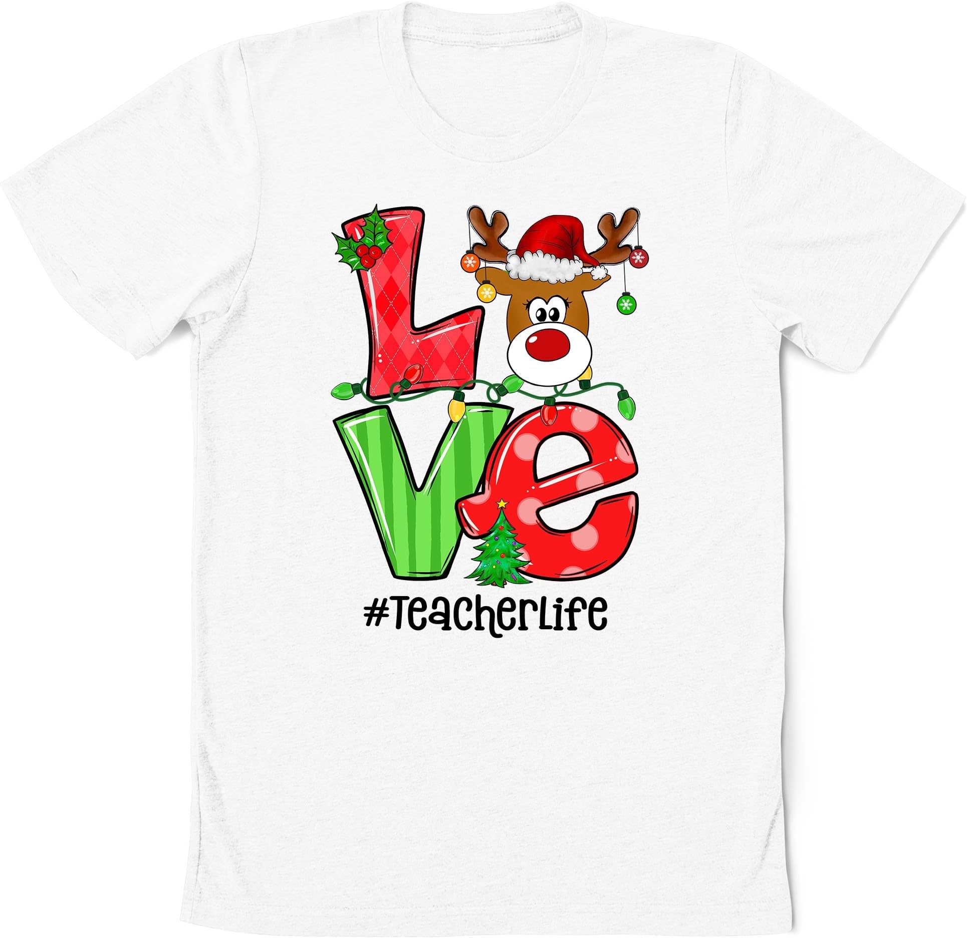 Christmas Love Teacher Life Shirt, Custom Teacher Christmas Shirt, Teaching Chistmas Gift for Teacher