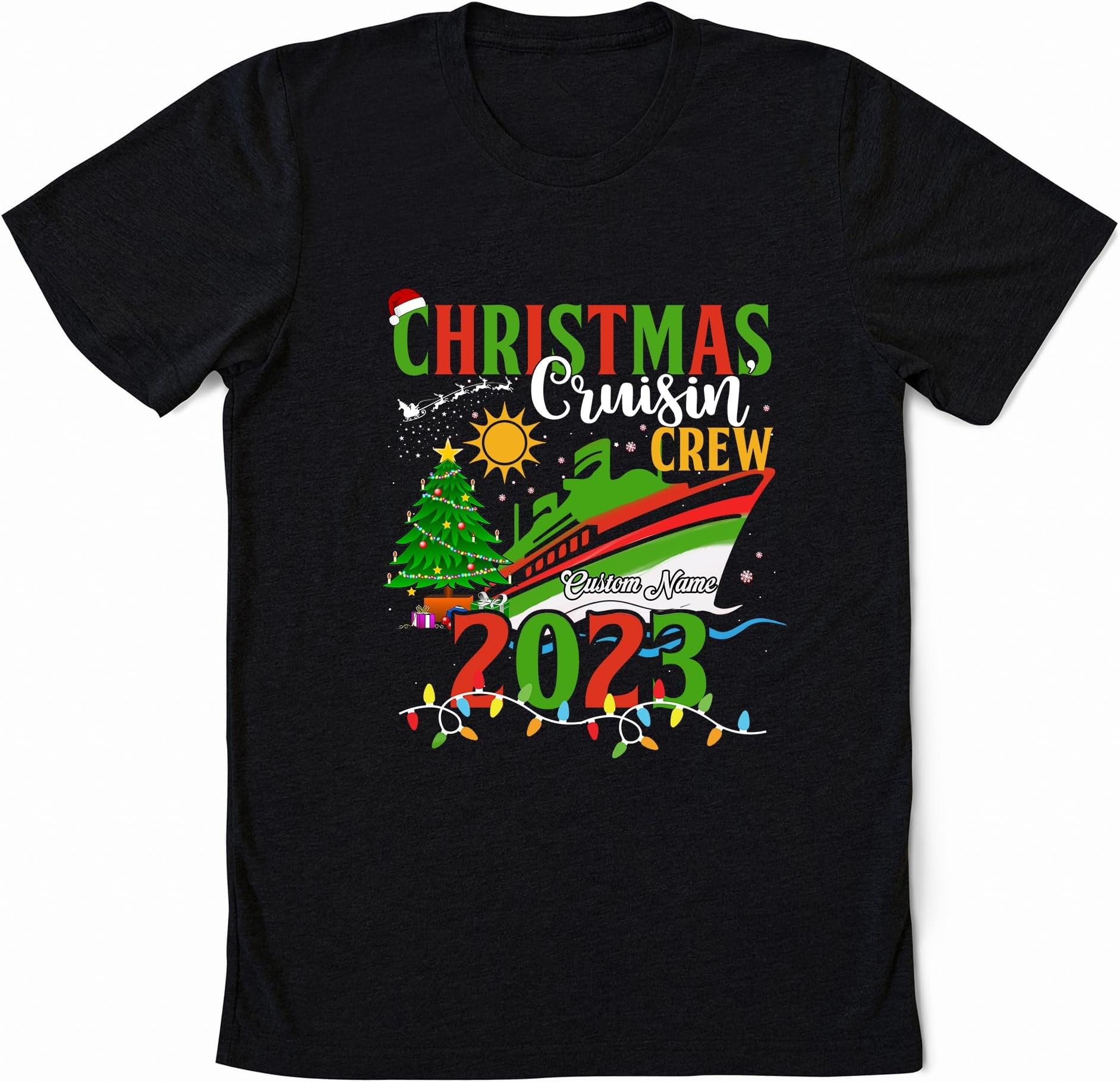 Personalized Christmas Cruisin' Crew 2023 Shirt, Christmas Cruise Trip Tees, Family Christmas Cruise Shirt, Group Christmas Cruise Shirt