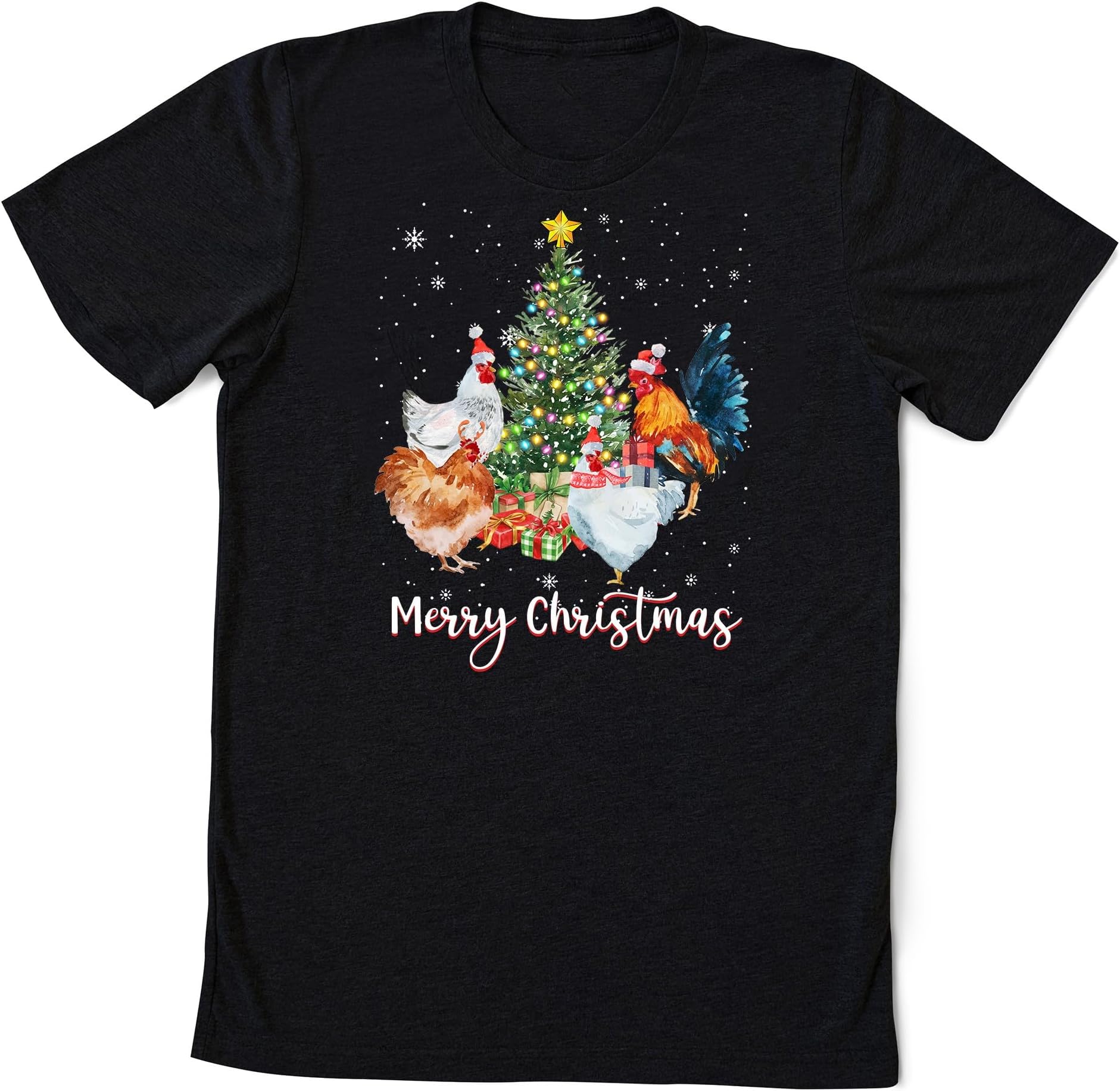 Chicken Christmas Xmas Lights Shirt, Funny Chicken Christmas Tree Shirt Gift for Chicken Lover