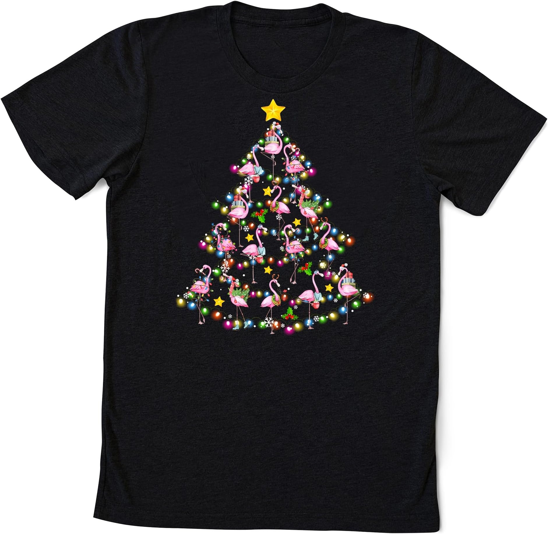 Flamingo Christmas Tree Shirt, Merry Christmas Flamingo T-Shirt, Cute Flamingo Christmas Shirt Gift for Flamingo Lover