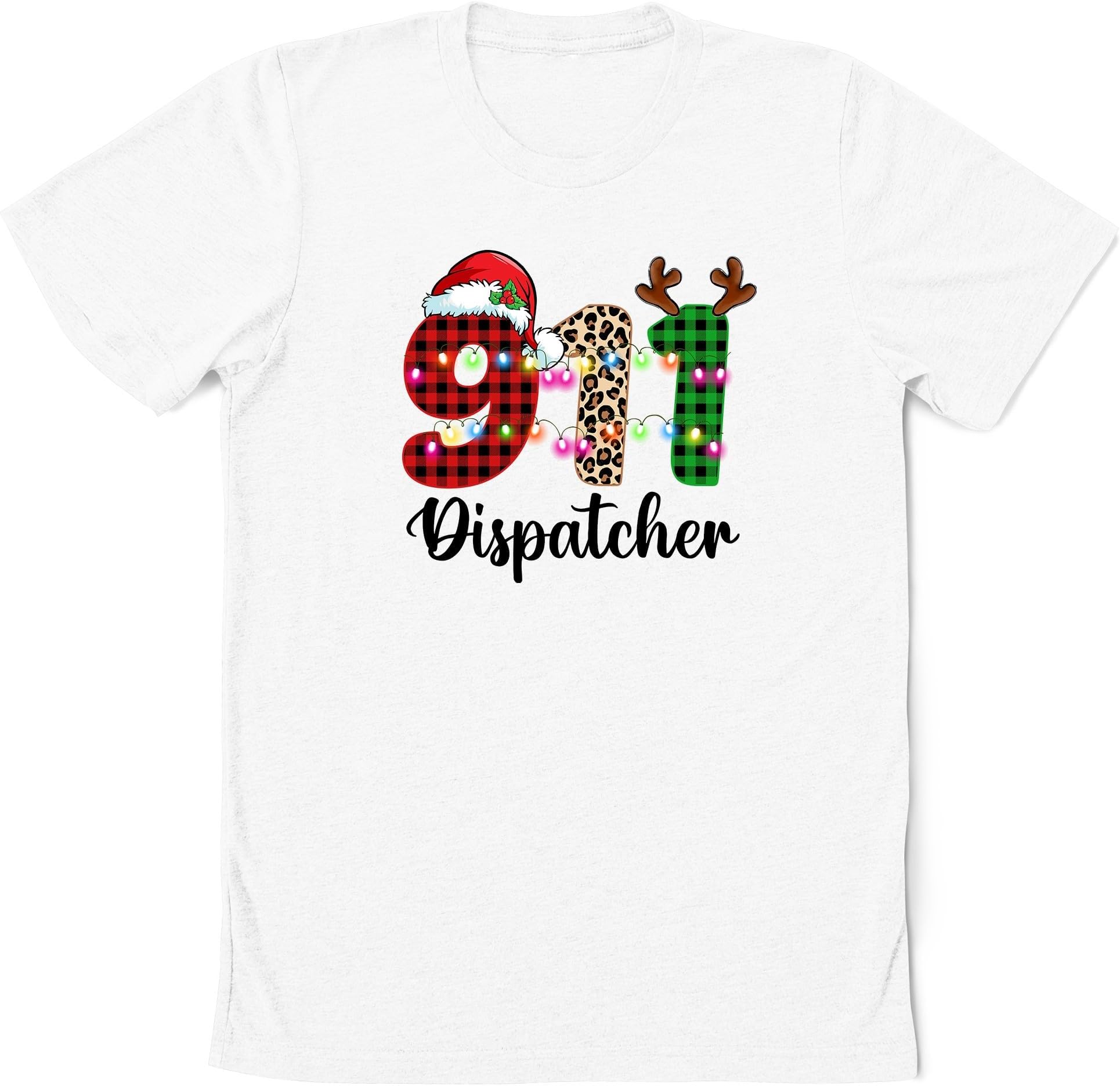 911 Dispatcher Christmas Shirt, Cheetah 911 Dispatcher Shirt, 911 Dispatcher Gift, Christmas Emergency Dispatcher T-Shirt