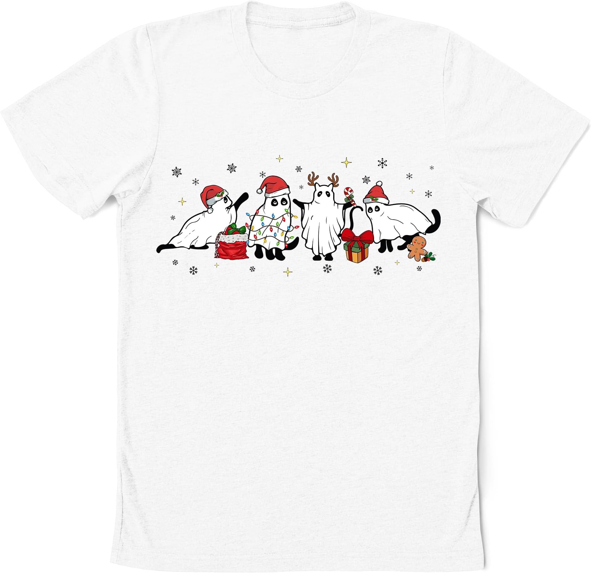Christmas Ghost Cat Sweatshirt, Cat Ghost Shirt, Ghost Santa Cat Shirt, Halloween Christmas Shirt, Christmas Pajamas, Merry Xmas Shirt