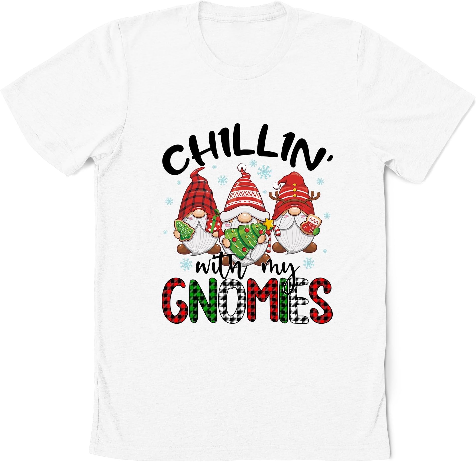 Chilling with My Gnomies Shirt, Buffalo Plaid Christmas Gnomes Shirt, Cute Santa Gnome Christmas Pajama Gifts, Merry Christmas Shirt, Christmas Family Shirt
