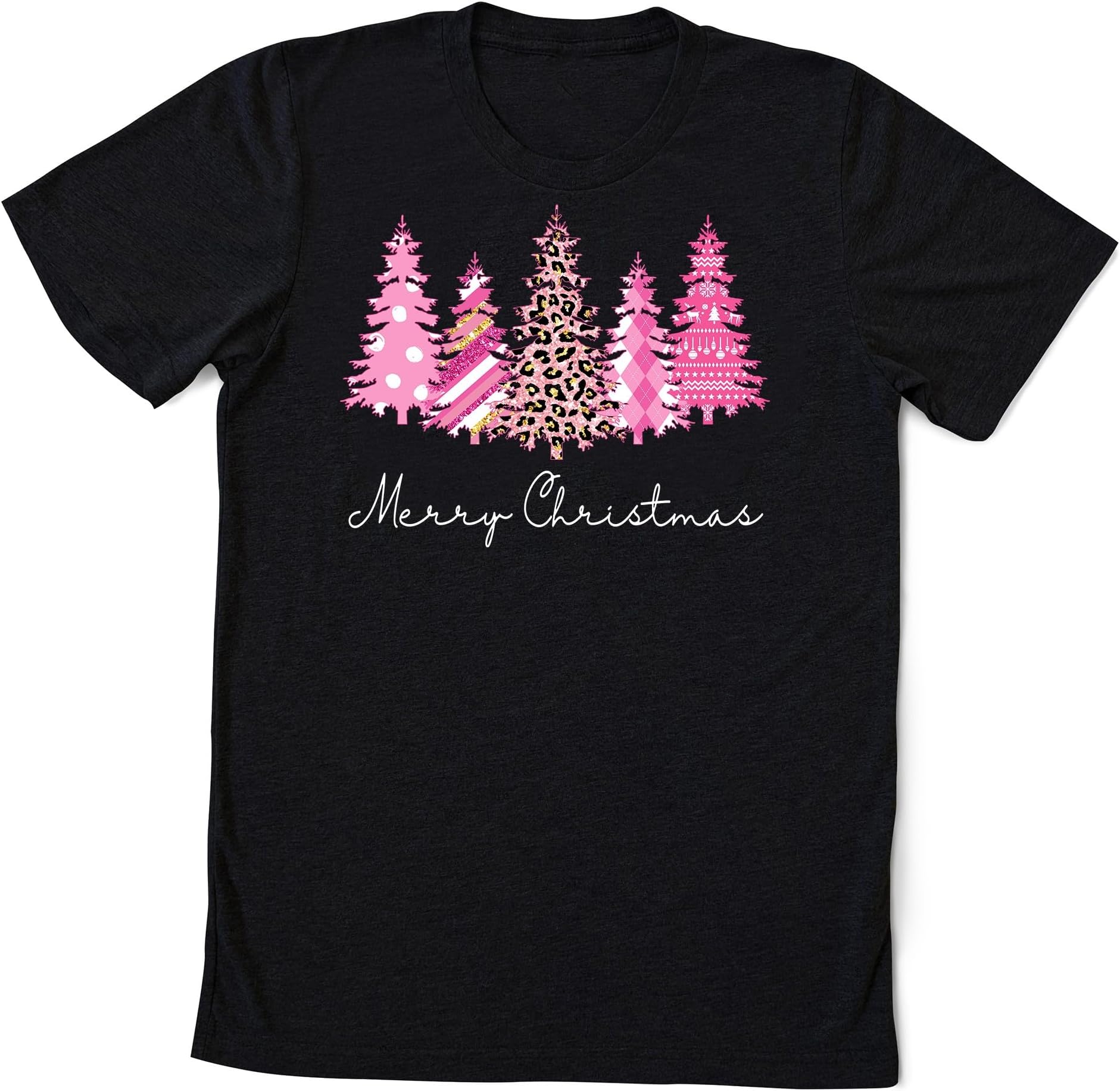 Merry Christmas Shirt, Christmas Tree Shirt, Christmas Party Tee Women Christmas Shirt, Cute Christmas Shirt, Leopard Print Christmas Tree Shirt