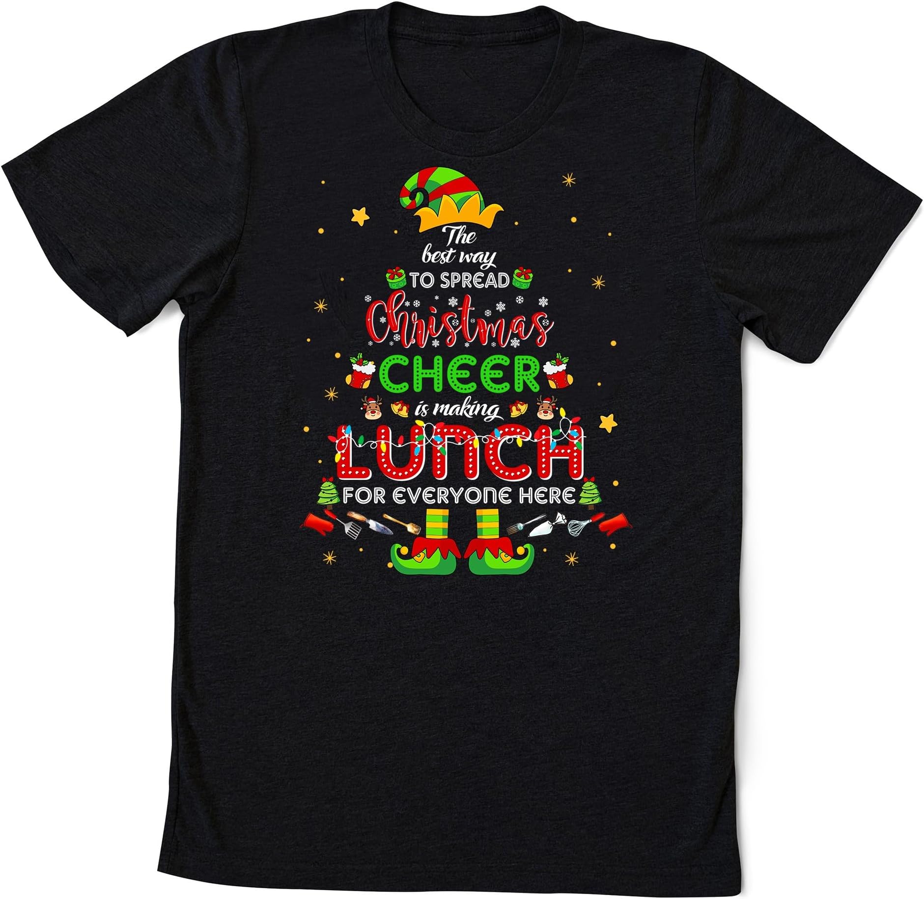 Lunch Lady Christmas Shirt, Lunch Lady Christmas Cheer Shirt, Lunch Lady Elf Christmas T-Shirt Funny Lunch Lady