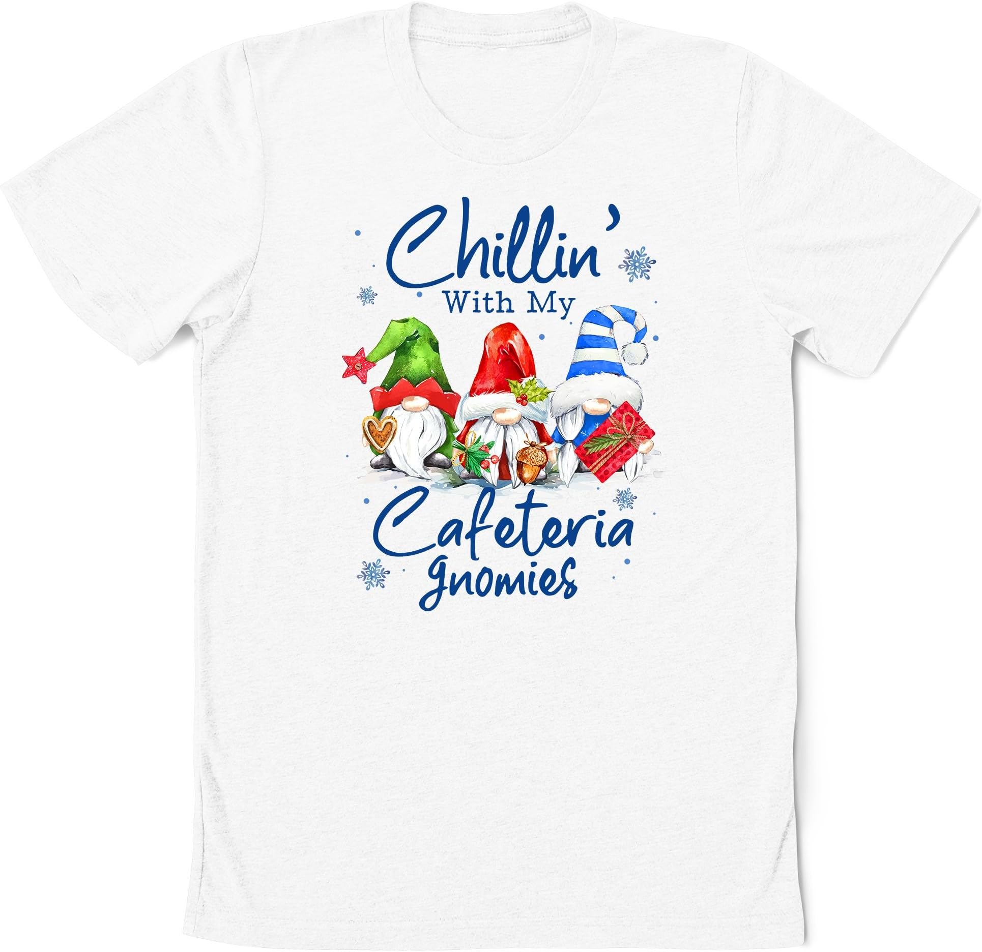 Chillin' with My Cafeteria Gnomies Christmas Lunch Lady T-Shirt, Lunch Lady Christmas Shirt, Cafeteria Team Shirts, Cafeteria Crew Gift