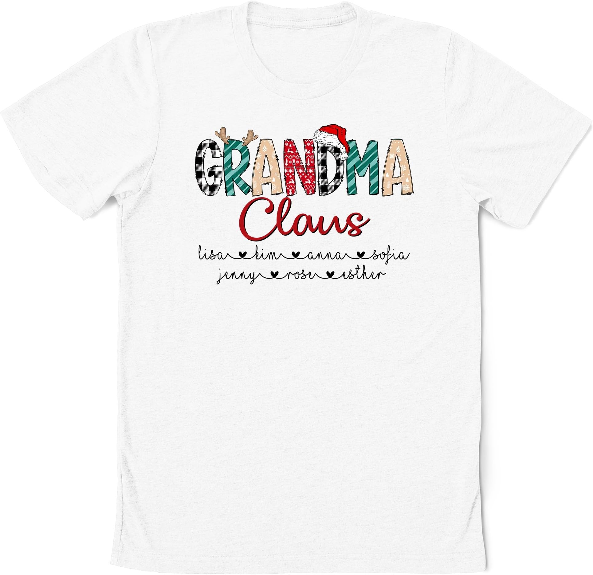 Christmas Grandma Claus Shirt Sweatshirt, Grandma Claus with Kids Name, for Grandma, Grandma Mimi Nana Claus Shirt
