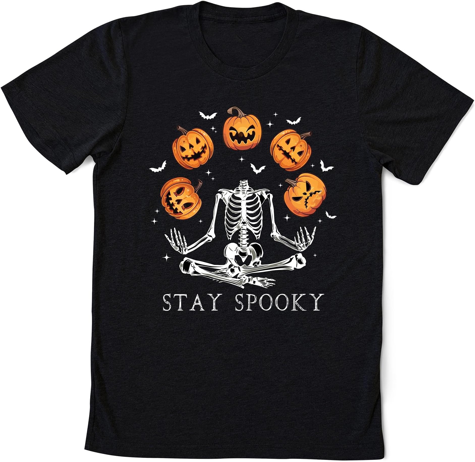 Stay Spooky Sweatshirt, Namaste Yoga Skeleton Pumpkins Shirt, Halloween Skeleton Shirt, Yoga Halloween Costume Shirt