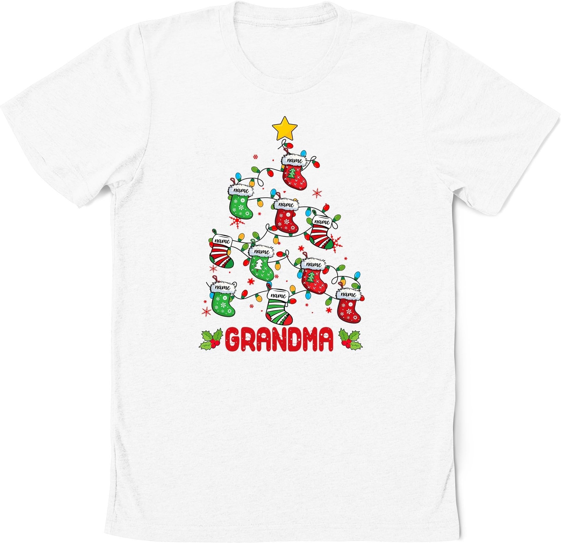 Love Being Grandma Mimi Pine Socks Christmas Grandma Shirt, Grandma with Grandkids Names Shirt, Mimi Nana Grandma