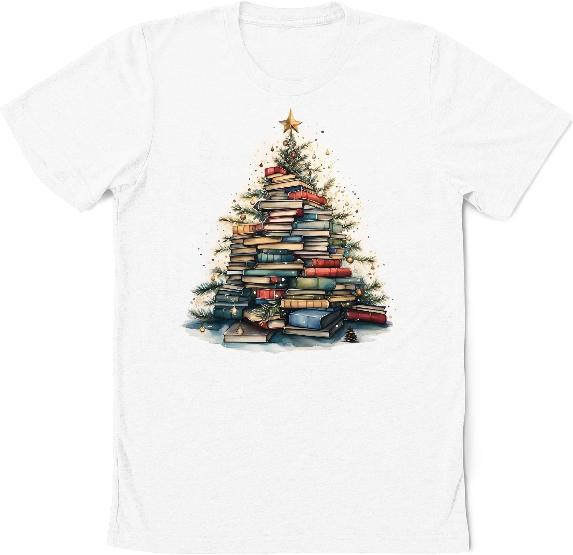 Christmas Book Tree Shirt, Christmas Book Tree Watercolor Shirt, Bookworm Christmas Shirt,Gift for Teachers, Book Lovers