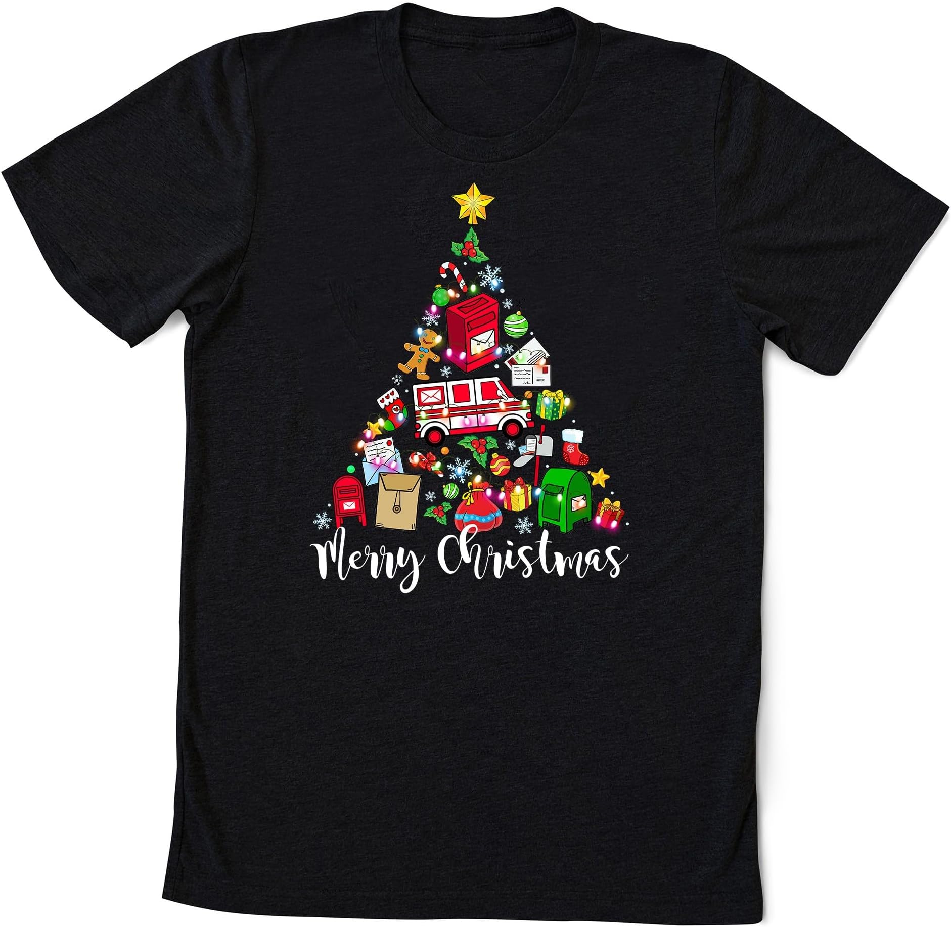 Postal Worker Merry Crhistmas Shirt, Postal Worker Shirt, Christmas Tree Merry Xmas Postal Worker Gift, Mail Carrier Gift, Mail Lady Shirt