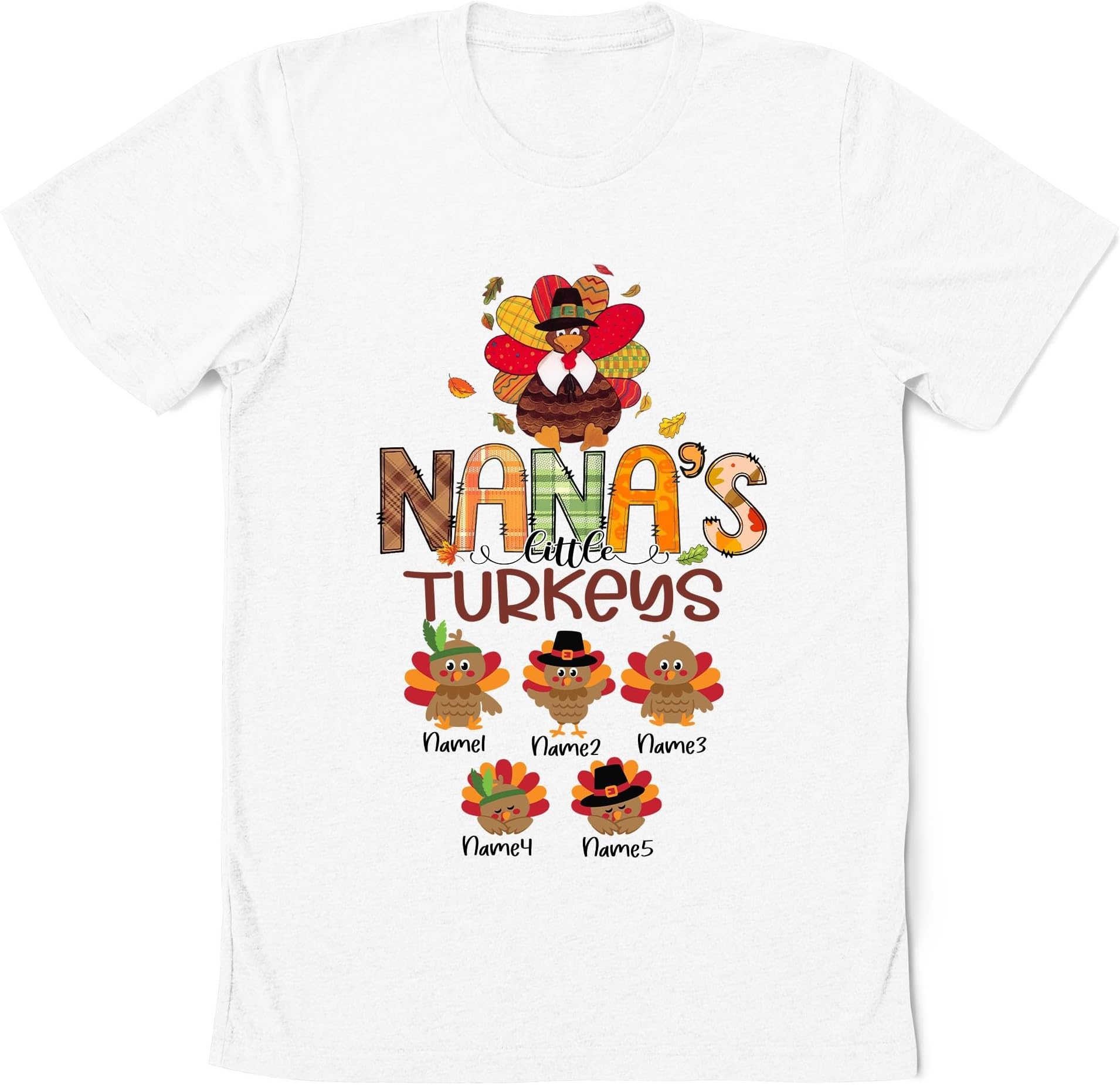 Personalized Nana's Little Turkeys Shirt, Custom Turkey Nana Sweatshirt, Thanksgiving Nana Grandma Mimi Shirts, Custom Turkey Kidname