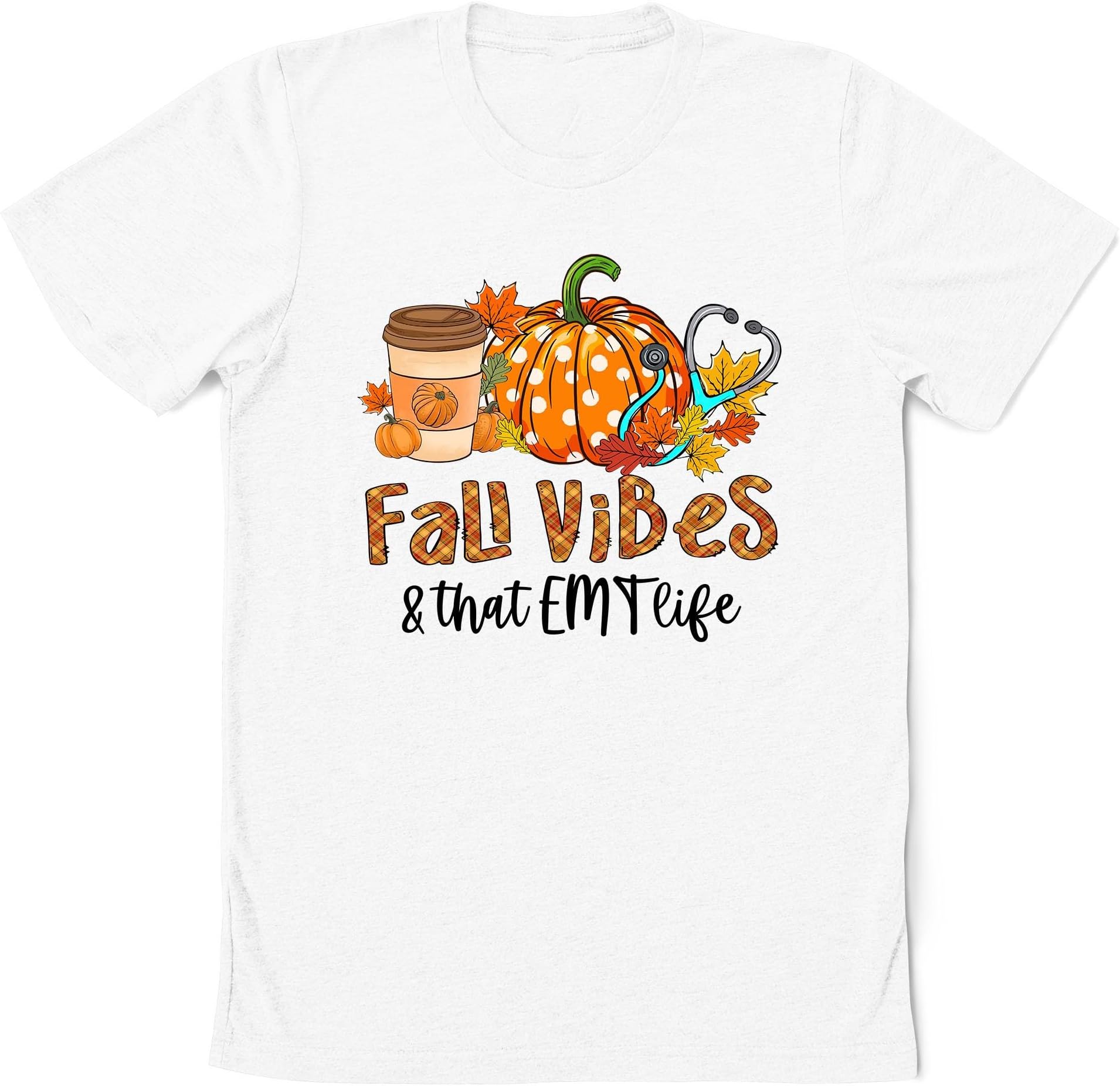 Fall Vibes and That EMT Life Shirt, Paramedic Gift Shirt, EMT Fall Shirt, Hello Fall Shirt, Thanksgiving Outfit