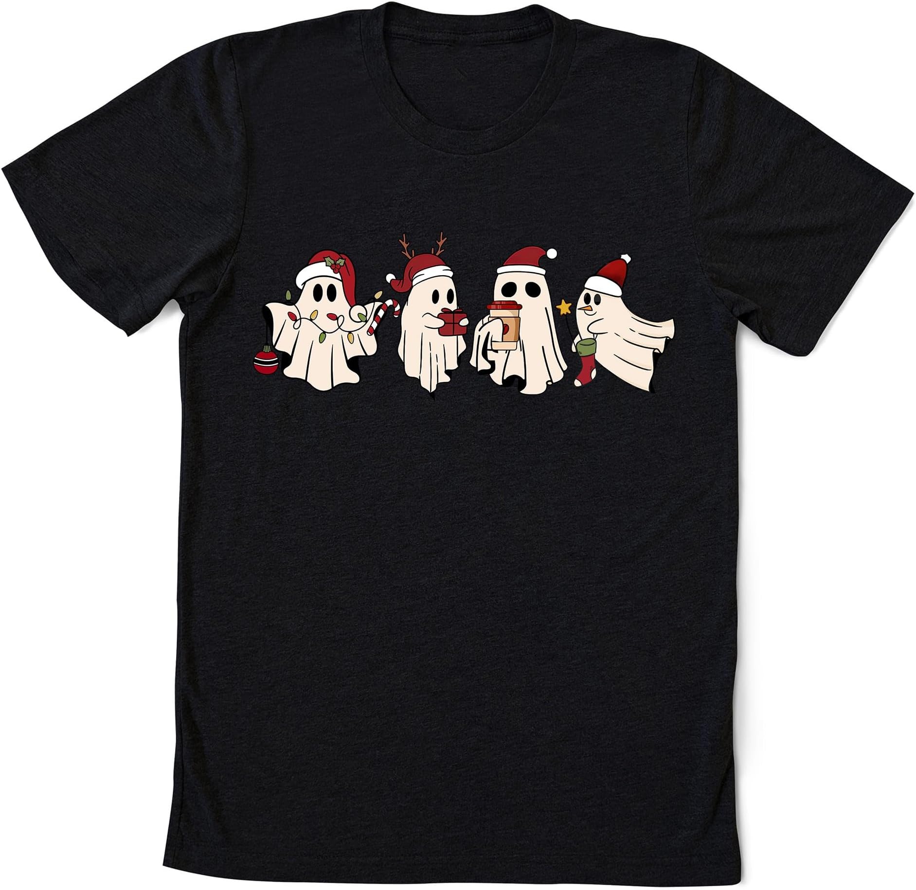 Retro Ghost Santa Shirt, Funny Christmas Ghosts Shirt, Cute Ghost Shirt, Halloween Christmas Shirt, Xmas Party Shirt