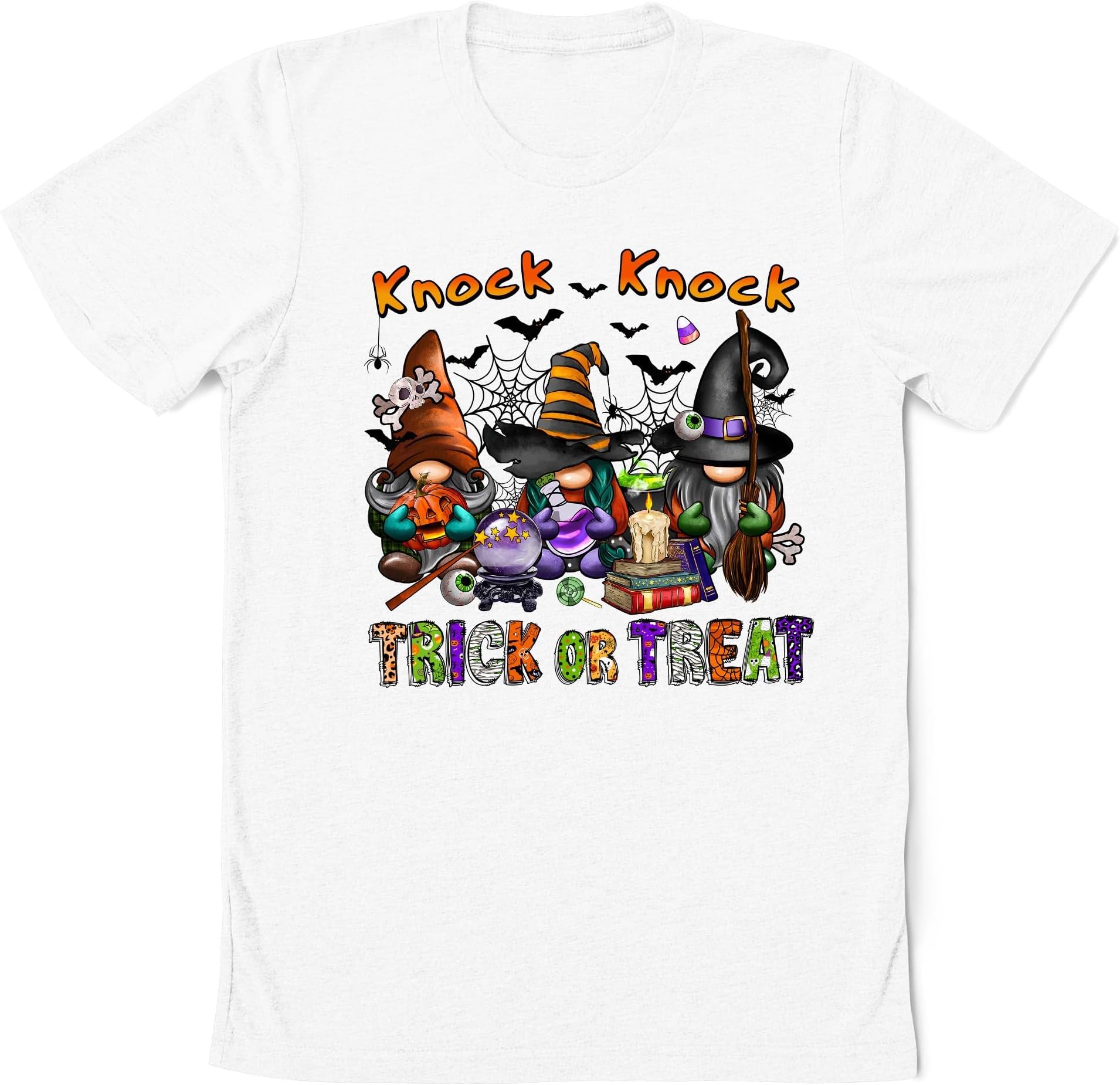 Knock Knock Trick Or Treat Gnomies Halloween Shirt, Cute Halloween Gnome Witch Matching Outfit, Spooky Season Shirt, Gnome Halloween Costume