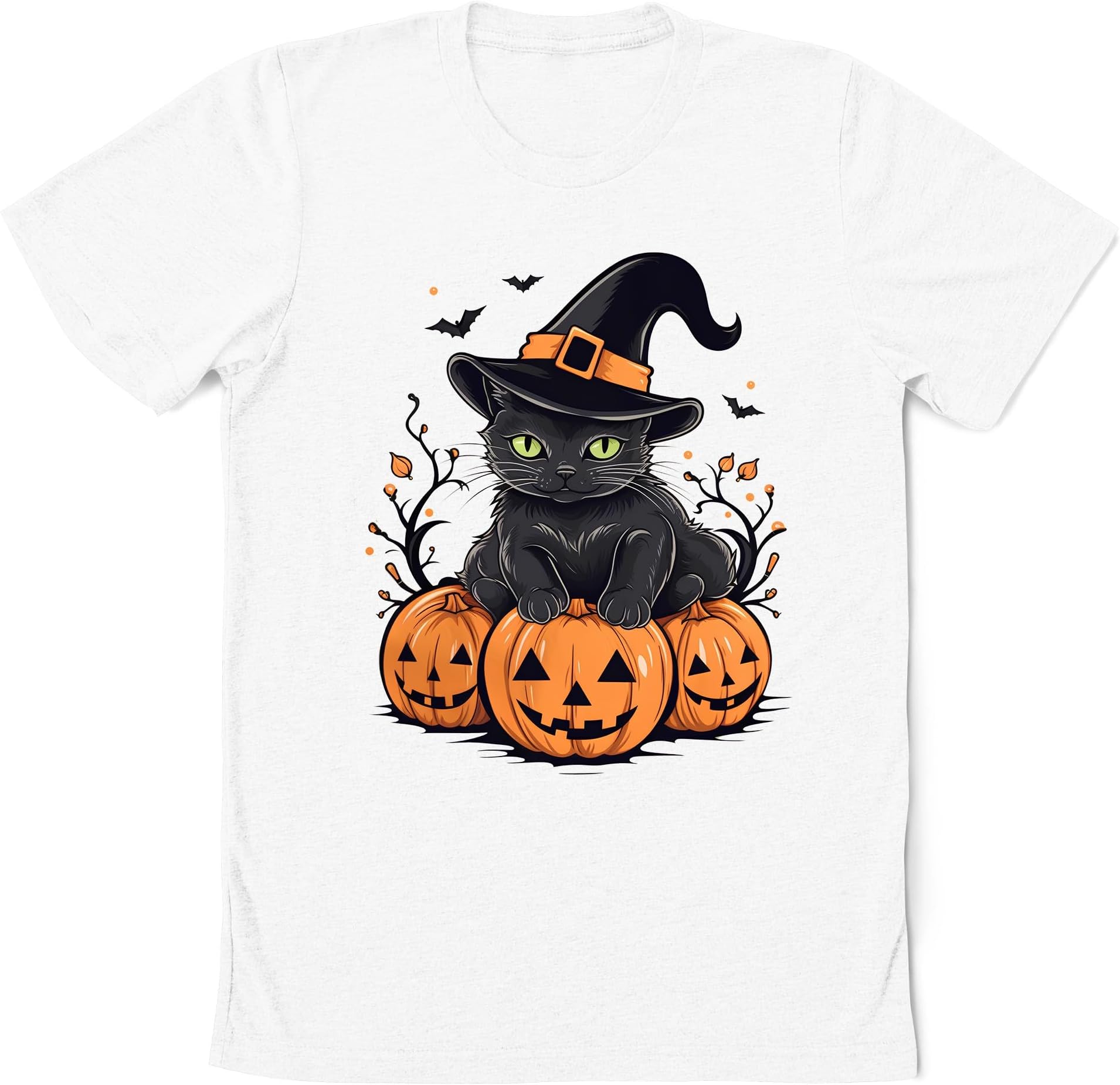 Black Cat Pumpkins Shirt, Black Cat Sweatshirt, Black Cat Witch Shirt, Halloween Black Cat Shirt, Fall for Cat Lovers