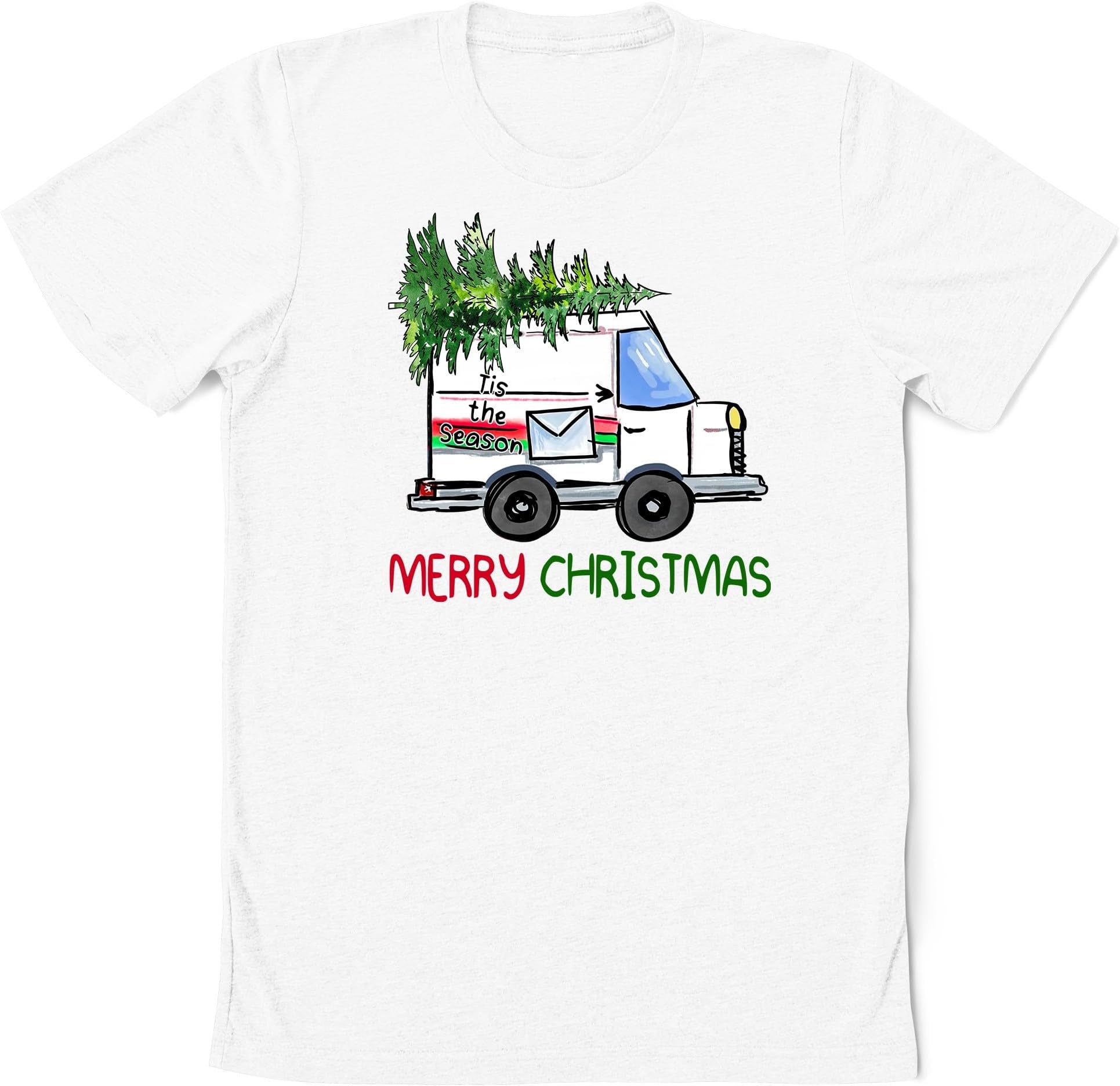 Christmas Post Office Truck Shirt, Postal Worker Merry Christmas Shirt, Christmas Truck Postal Shirt, Mail Truck Postal Carrier Shirt