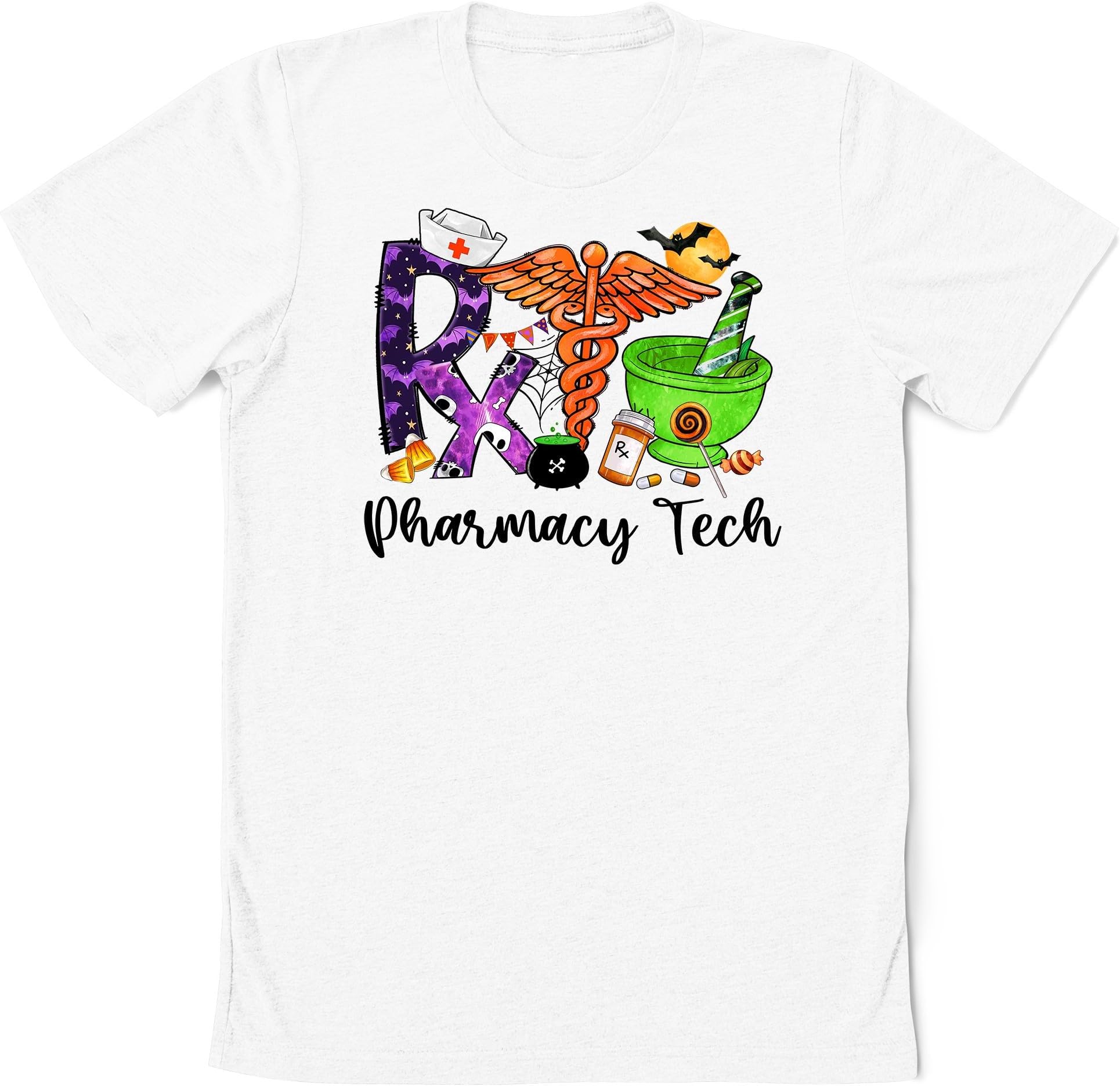 Halloween Pharmacy Tech Shirt, Funny Halloween RX Pharmacy Technician Shirt, Pharmacy Shirt, Pharmacist Shirt Gift for Pharmacy Tech