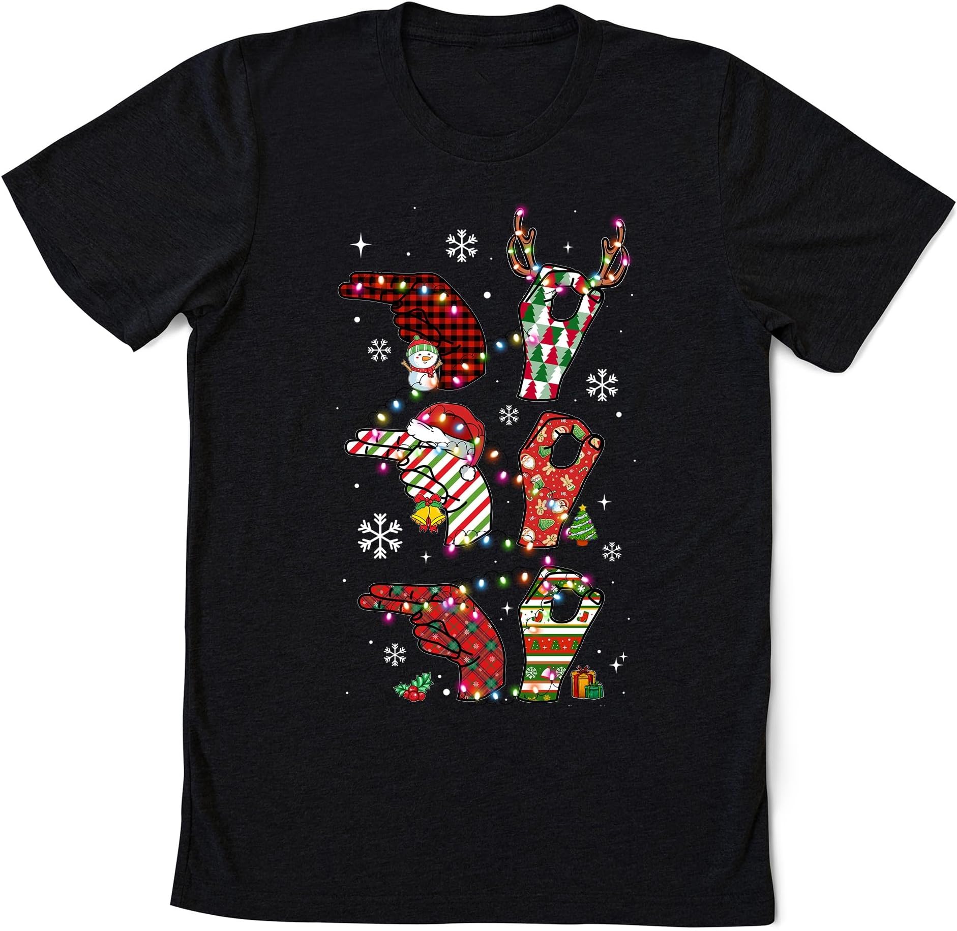 Ho Ho Ho Christmas ASL Buffalo Plaid Shirt, ASL Christmas Sign Language Shirt, Sign Language ASL Shirt, ASL Christmas Party Gift