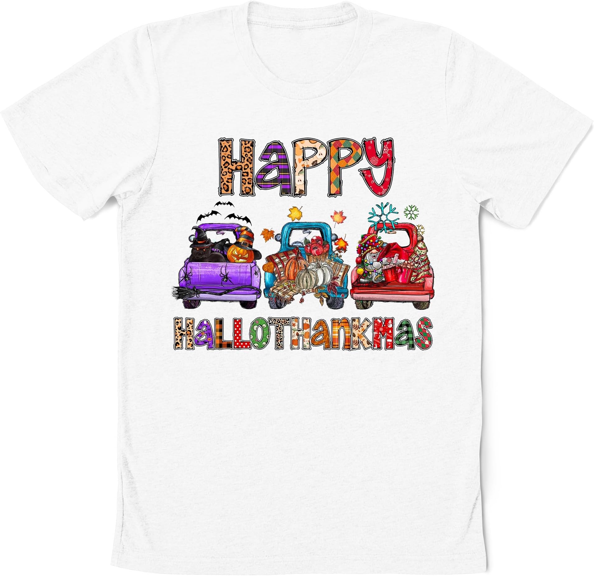 Truck Happy HalloThanksMas Shirt, Halloween Thanksgiving Christmas Truck Shirt, Truck Lover Shirt, Truck Holiday Shirt, Gift for Trucker