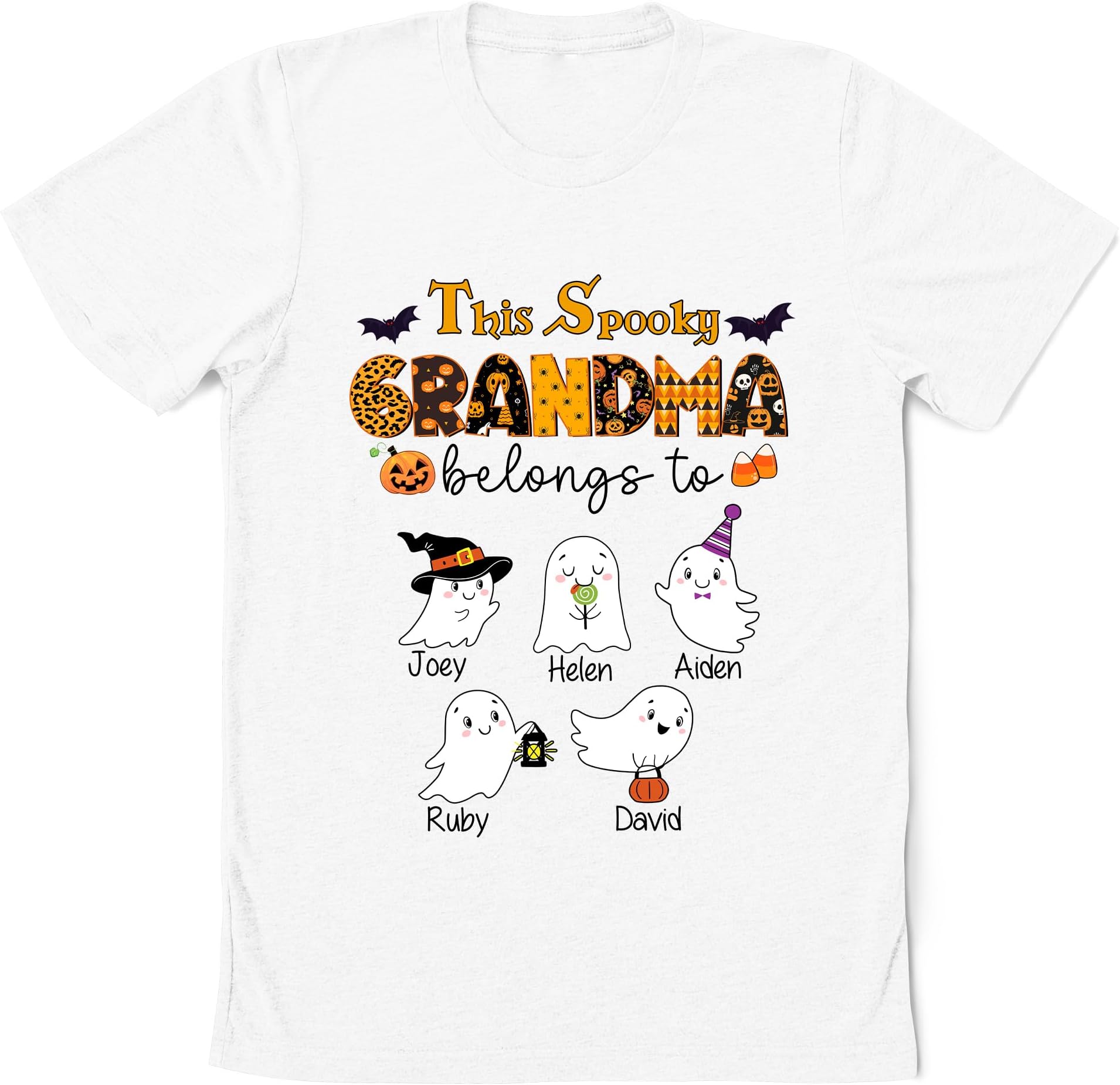 Personalized Halloween Grandma's Ghosts Shirt, This Spooky Grandma Belongs to Sweatshirt, Spooky Grandma Sweatshirt, Custom Grandkids Names with Ghosts