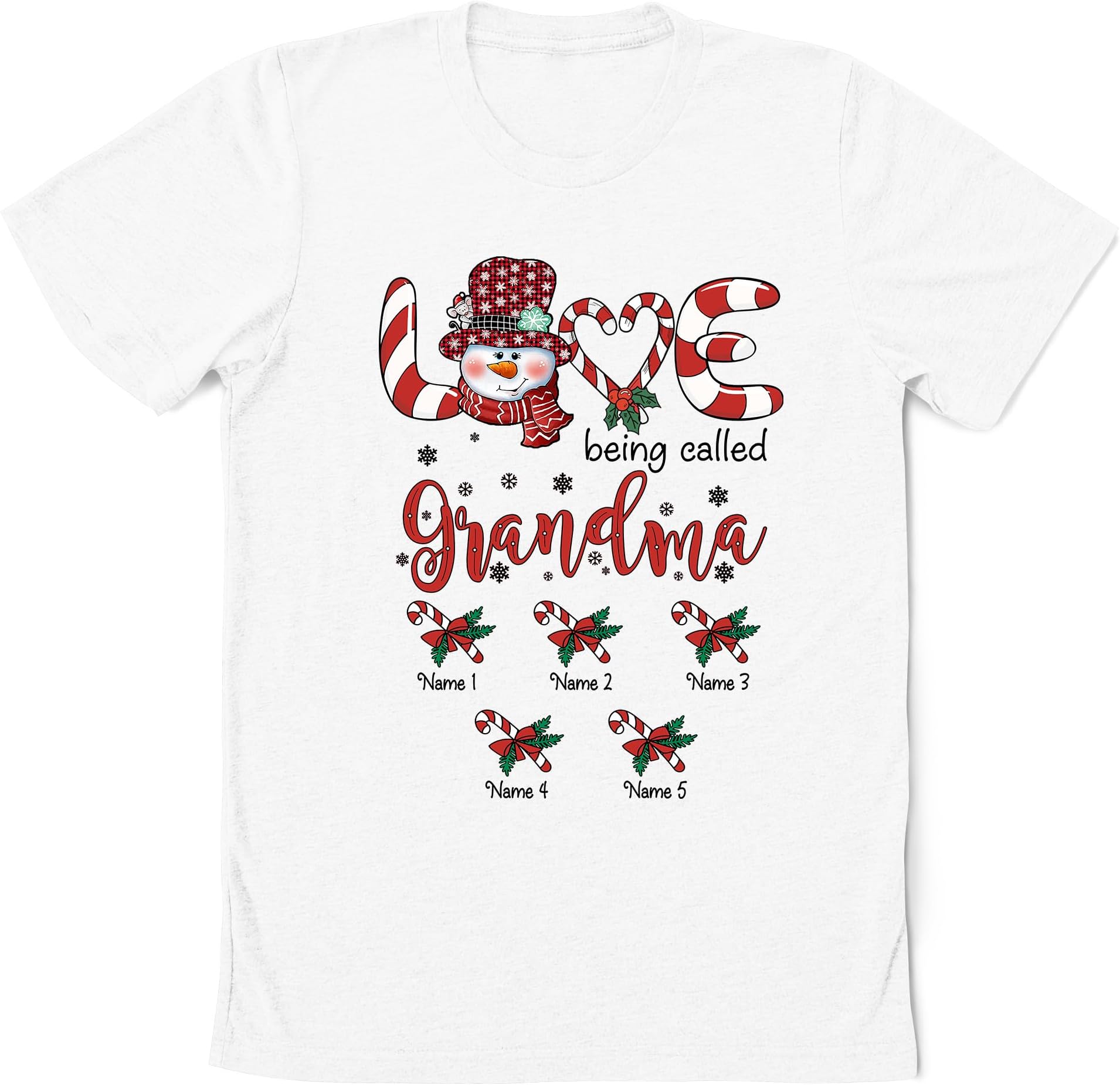 Personalized Love Being Called Grandma Christmas Shirt, Custom Grandkids Names Candy Cane Shirt, Mothers Day Shirt, for Mom