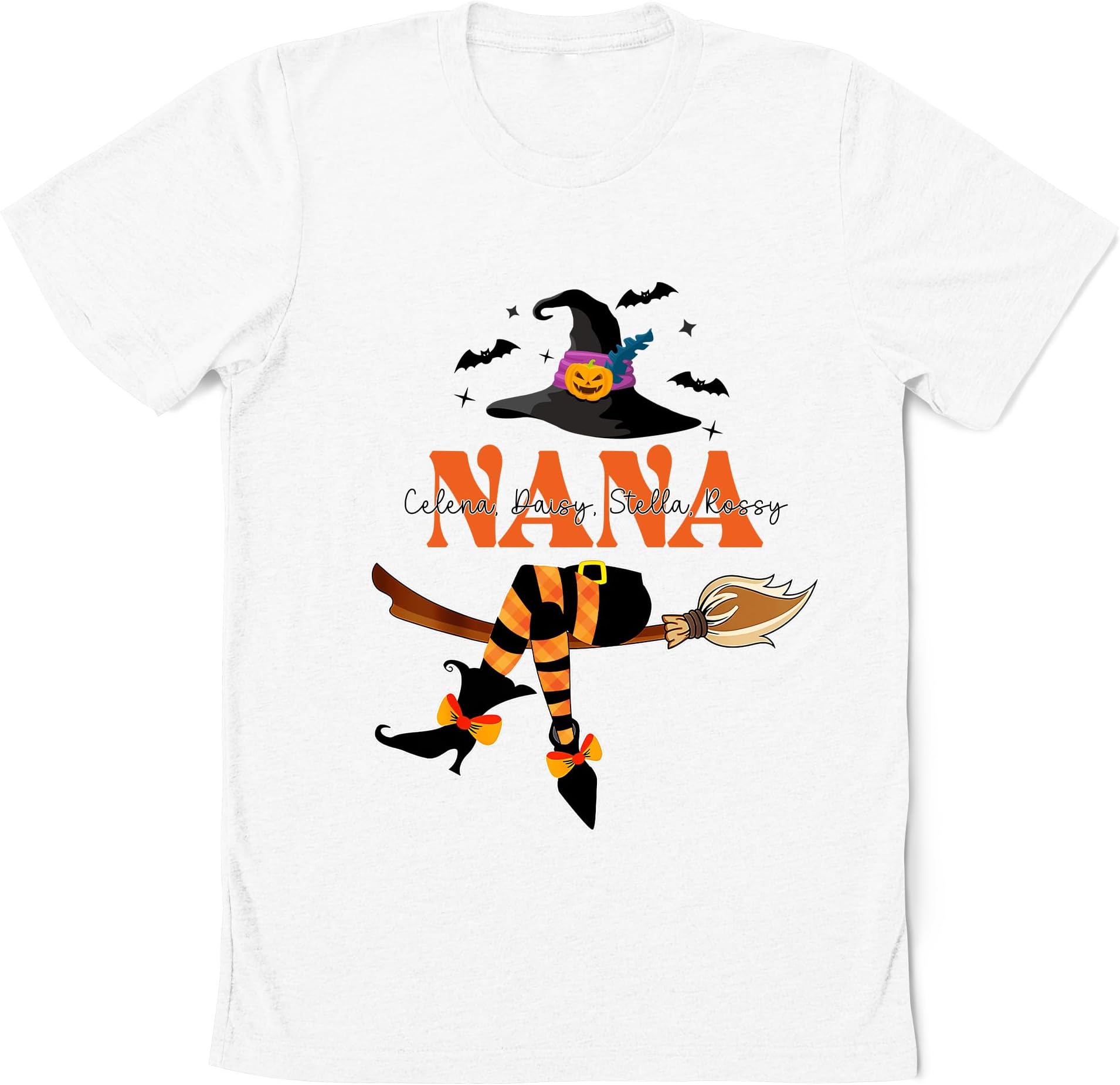 Personalized Halloween Grandma Witch Sweatshirt, Custom Grandma and Grandkids Boo, Grandma Witch On Broom, Mom, Grandma