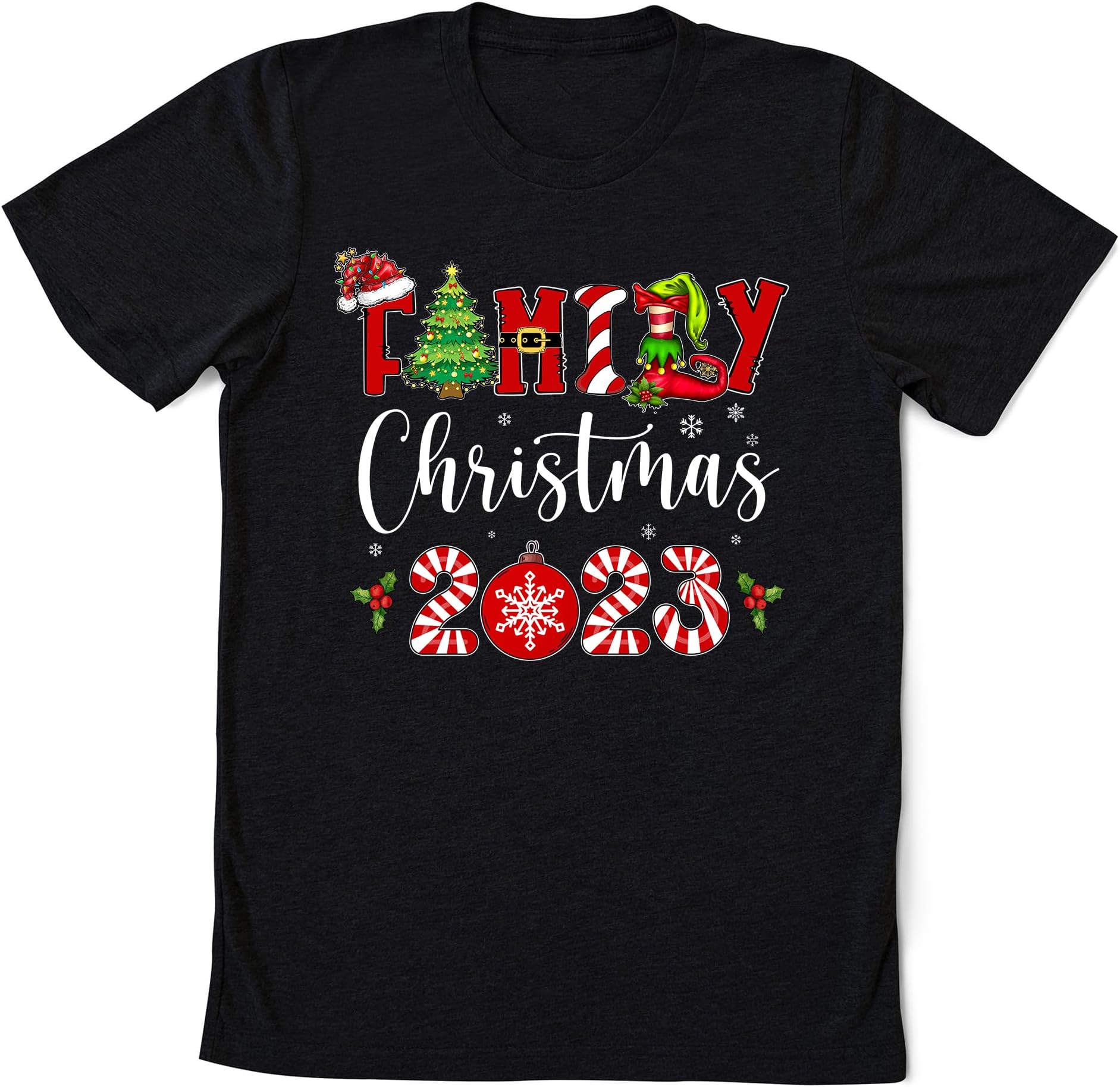 Family Christmas 2023 Shirt, Santa Elf Christmas Tree Matching Family Shirt, Christmas Family Shirt, Christmas Pajamas Shirt