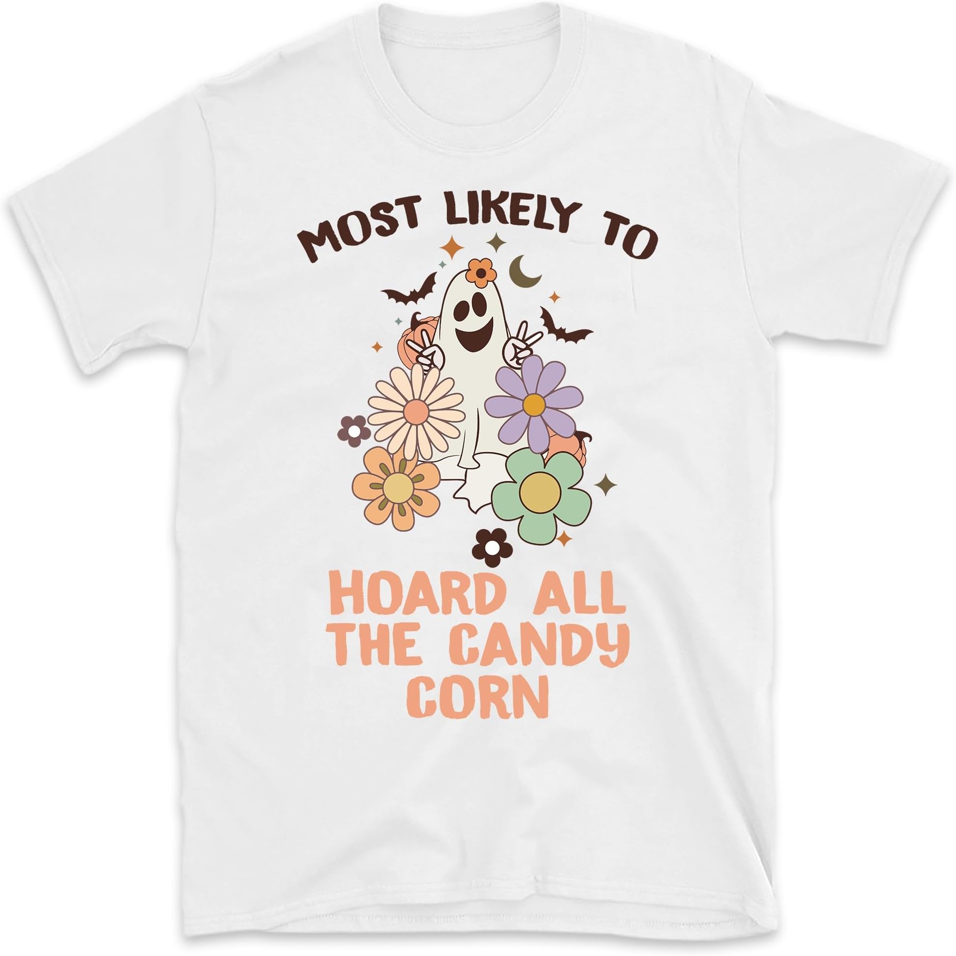 Personalized Most Likely to Halloween Shirt, Retro Floral Ghost and Pumpkin, Custom Halloween Matching Shirt, Halloween Family Shirt, Funny Halloween Party