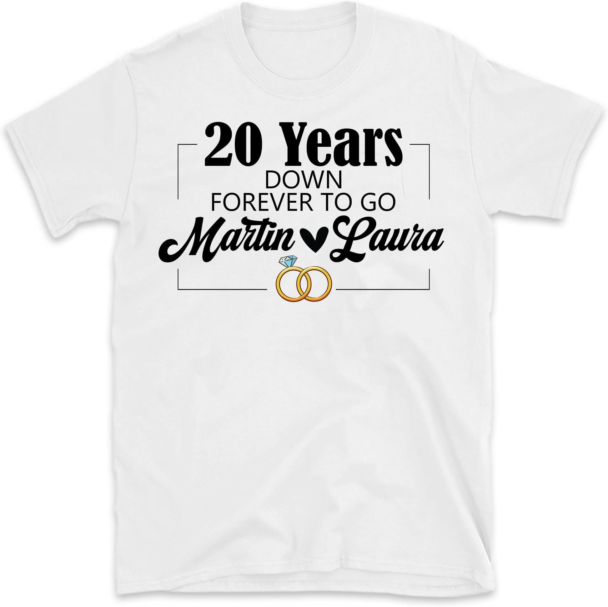 Personalized Anniversary Couple Shirt, 20 Years Down Shirts, Custom Date Anniversary Shirt, Wedding, Husband and Wife Gift, Couple Matching Tees