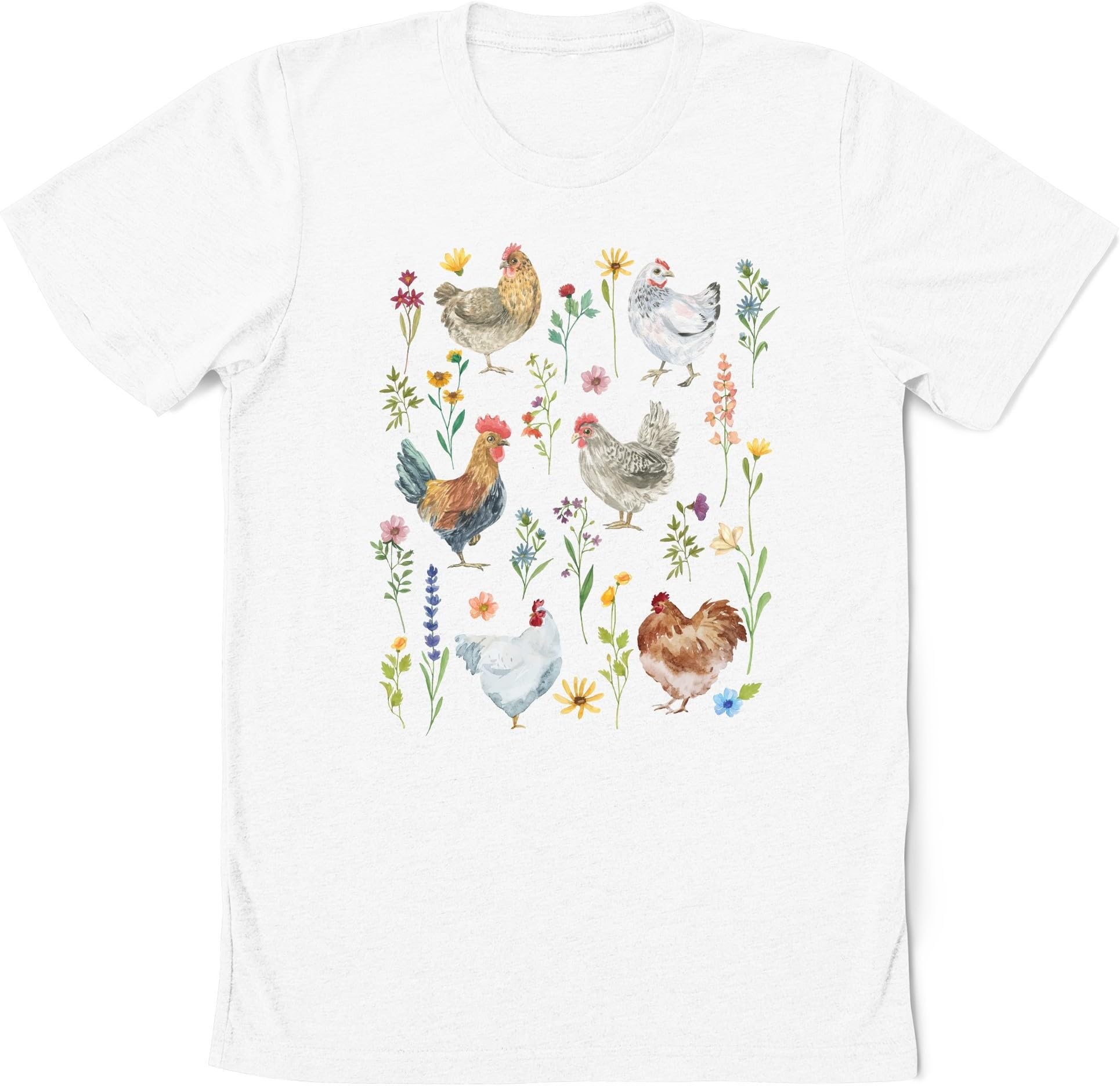 Wildflower Chicken Shirt, Ladies Chicken Tshirt, Chicken Mom Tee, Farm Girl T-Shirt, Chicken T Shirt, Chicken Lover Gifta