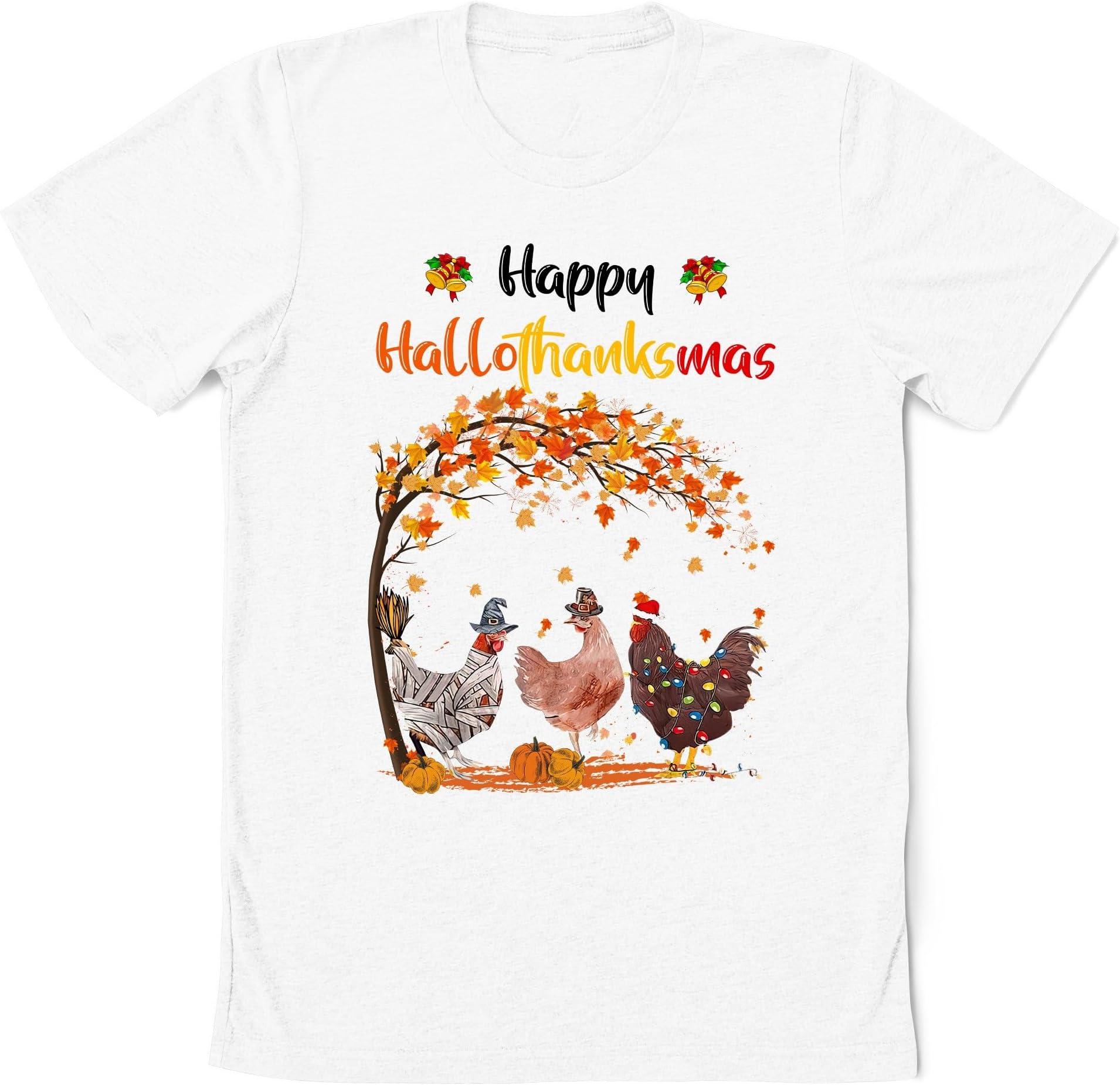 Chicken Happy Hallothanksmas Shirt, Chicken Fall Shirt, Chicken Lover Gift, Christmas Chicken Shirt, Farmer Gift