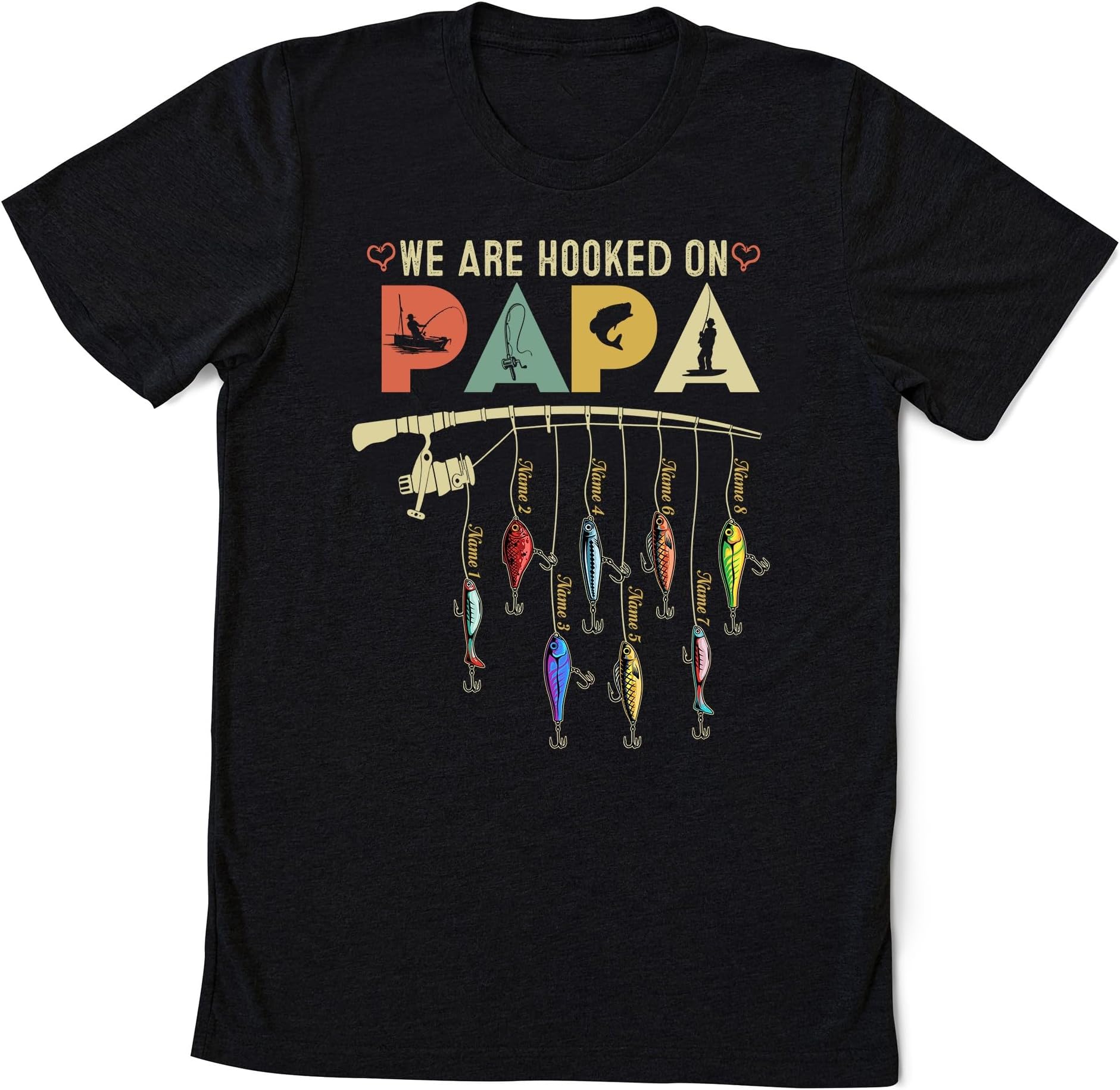 We are Hooked On Papa Shirt, Fishing Tee for Dad, Fishing Dad Gift for Fathers Day, Fathers Day Shirt for Men, Fishing Lover Gift, Dad Gifts