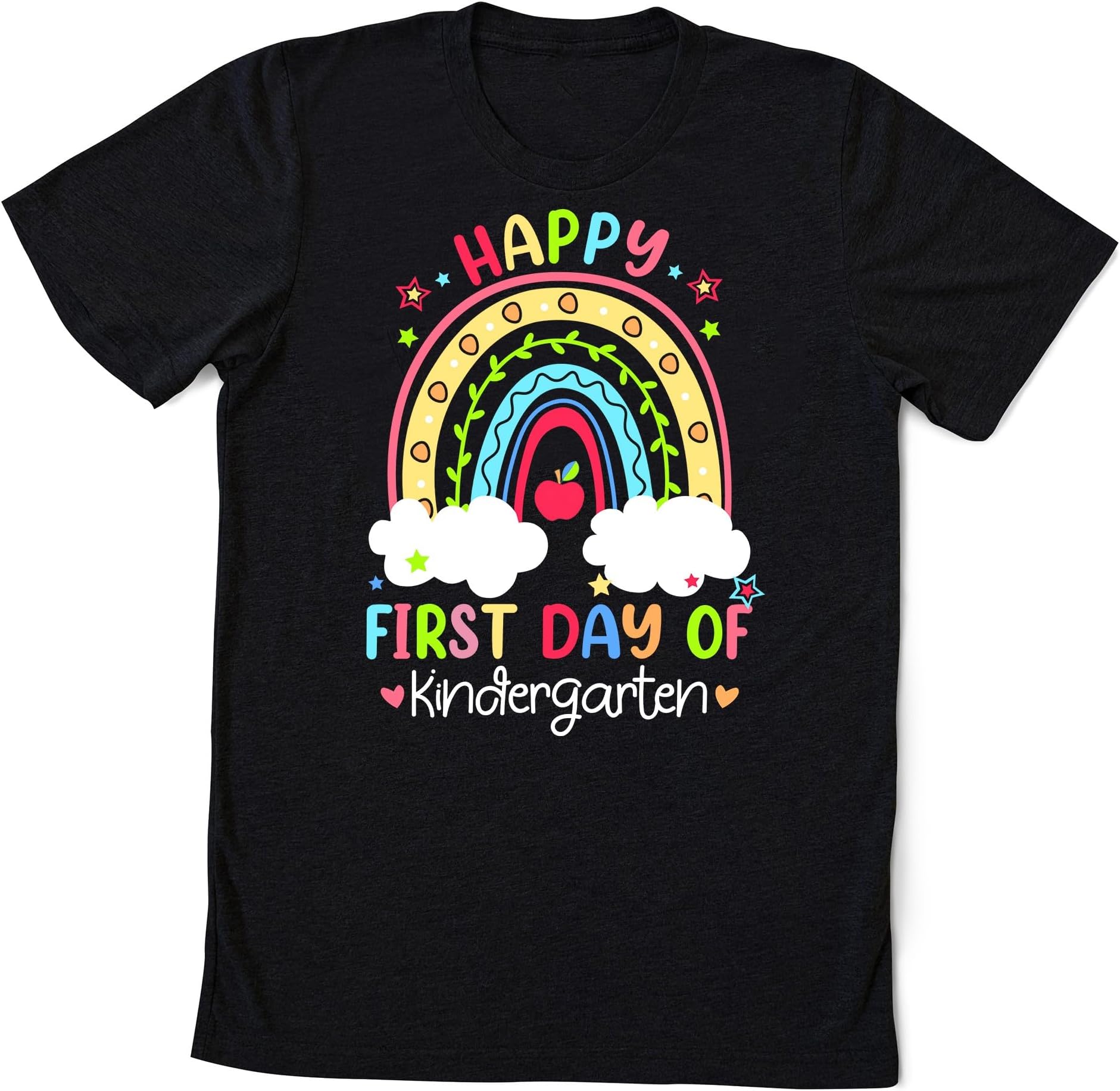 Rainbow Happy First Day of Kindergarten Back to School T-Shirt, Gift for Teachers, Kindergarten Teacher