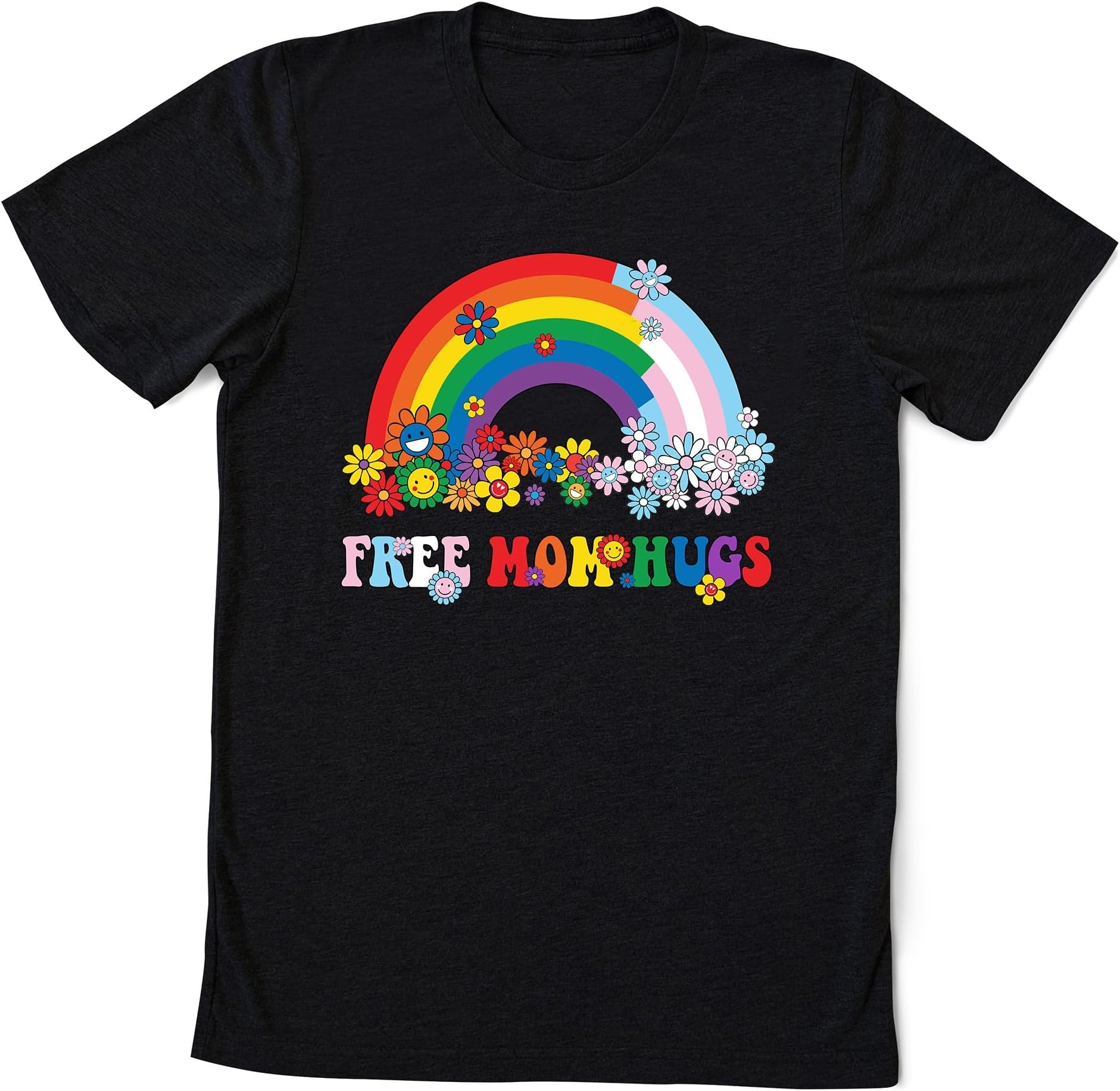 Free Mom Hugs T-Shirt, Proud Mom Apparel, Rainbow Gay Pride T-Shirt, LGBTQ Proud Parent Shirt, Equality Gifts, Rainbow Heart Shirt,Proud Tee