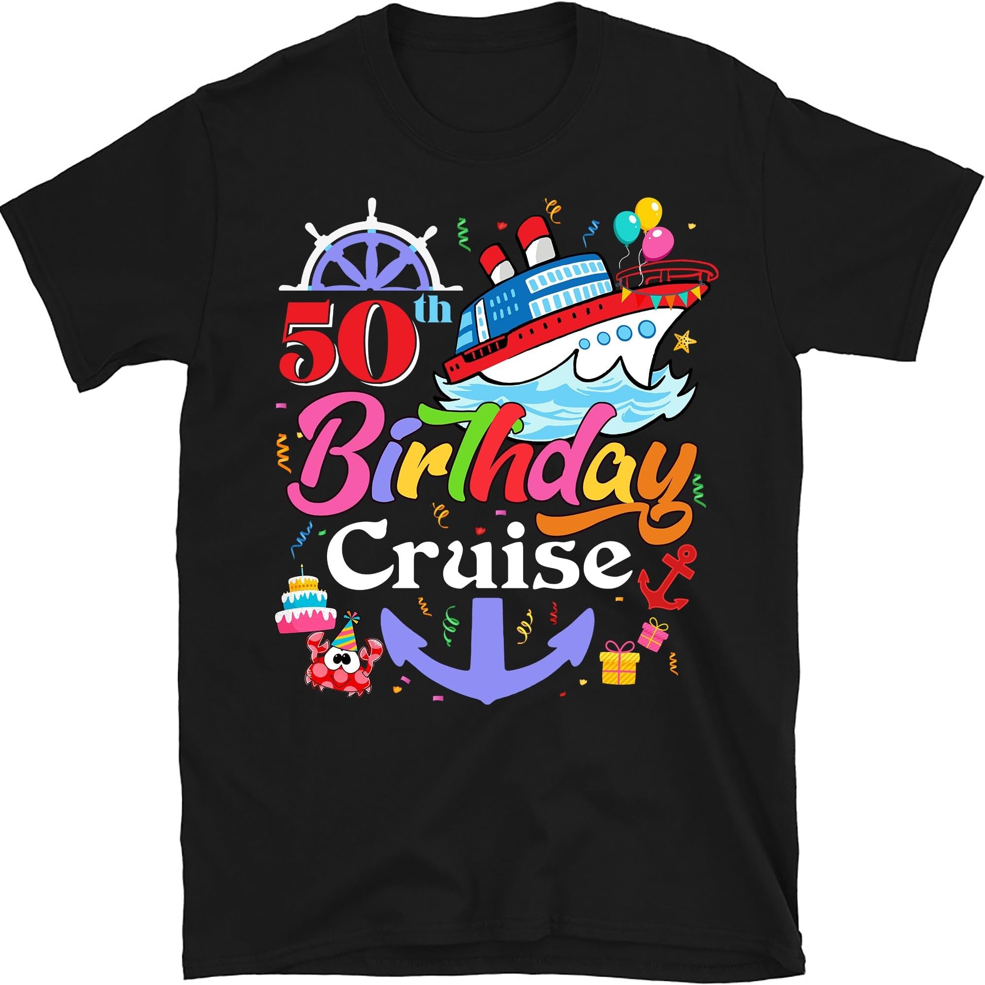Personalized 50th Birthday Cruise 50 Years Old Birthday Cruising Crew T-Shirt, Custom Years Old Tee, 40 50 60 Birthday Cruise Party Shirt