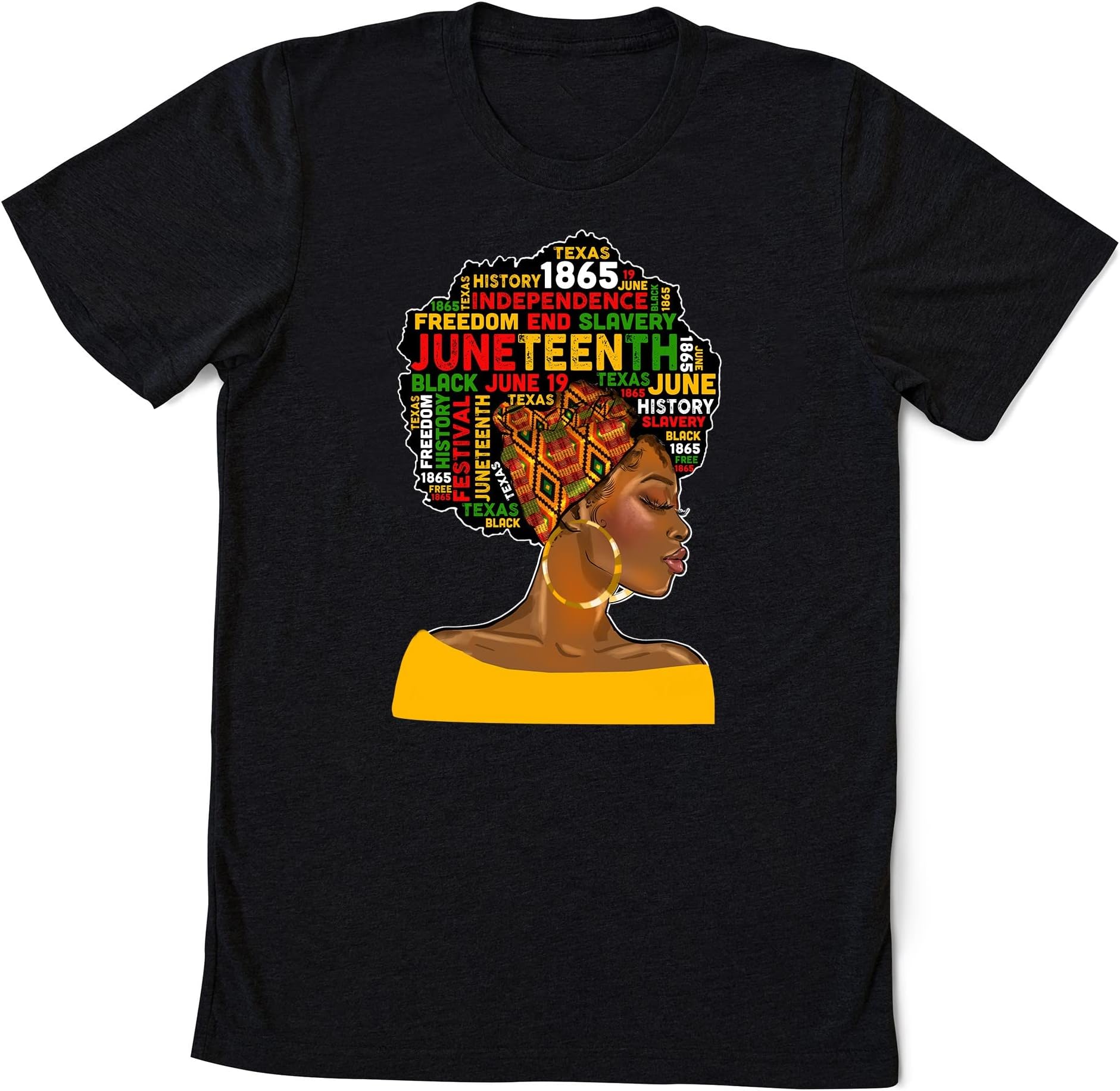 Juneteenth 1865 Afro Woman T-Shirt, Juneteenth Shirt, Juneteenth Party Gift, Juneteenth Black Women Natural Hair, Black Lives Matter Shirt