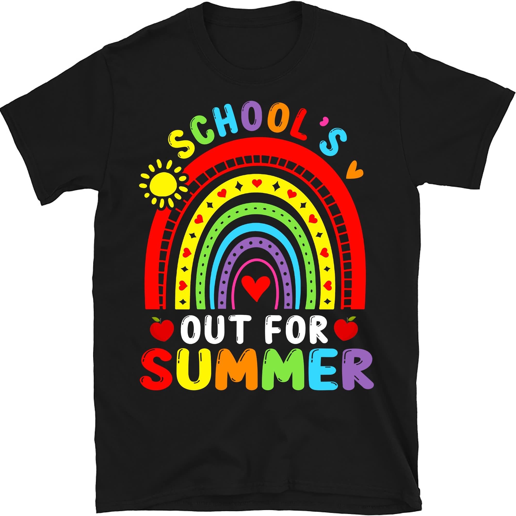 Schools Out Summer Rainbow Last Day of School Teacher T-Shirt, End of School Shirt, Teacher Shirt, Teacher Life Shirt, School Tee
