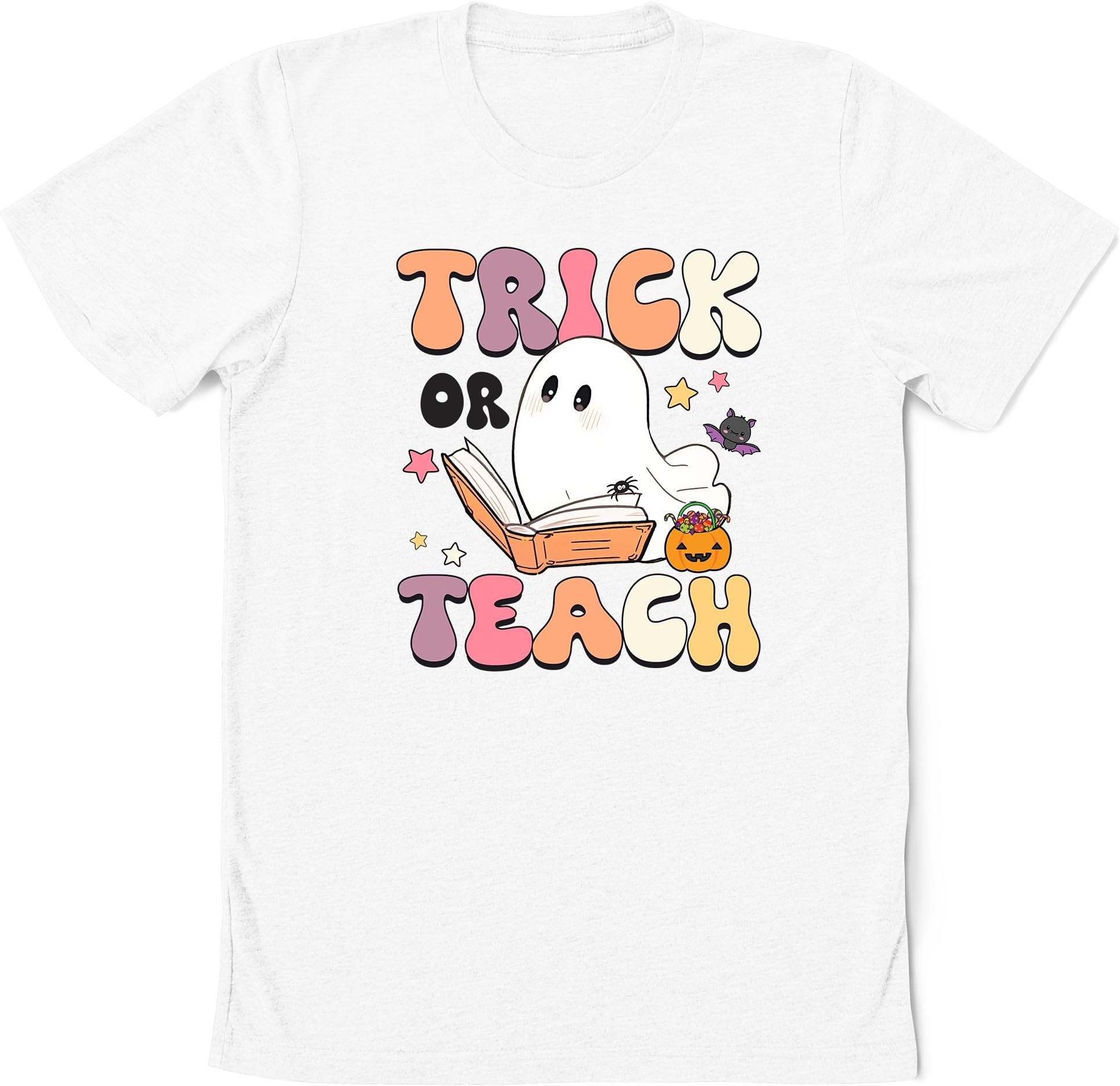 Funny Ghost Teacher Halloween Shirt, Trick or Teach Shirt,Funny Ghost Book, Funny Halloween Teacher Spooky Elementary