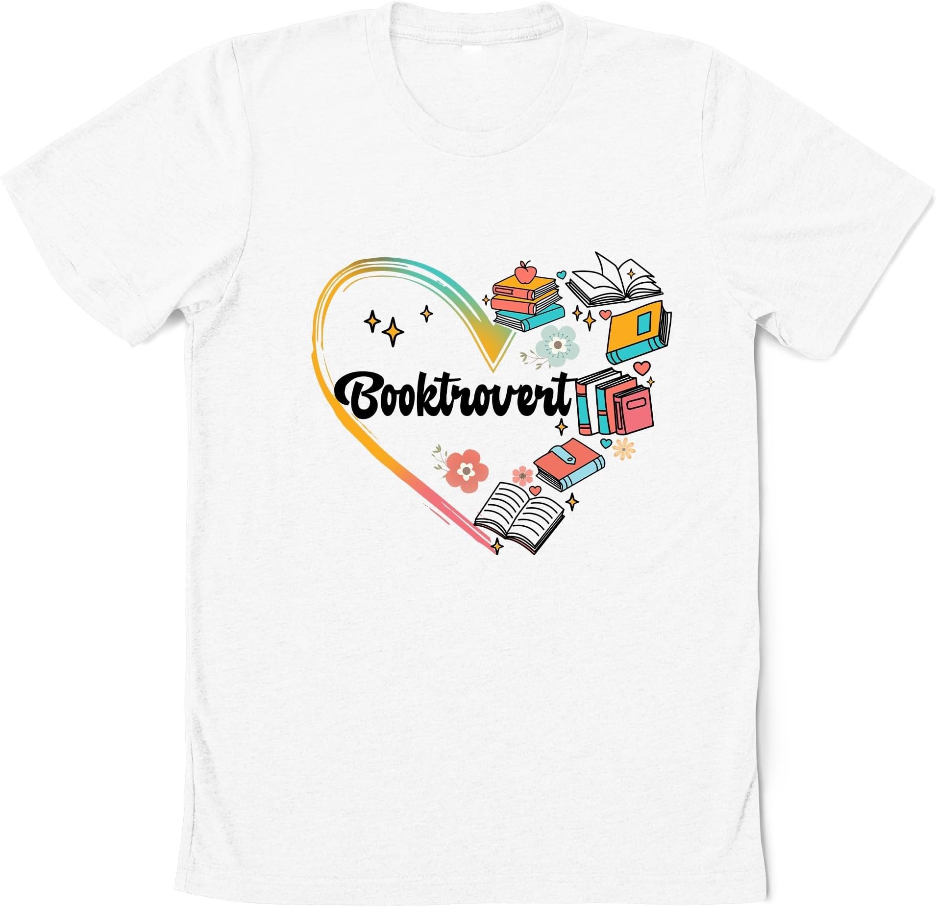 Heart with Books, Book Heart T-Shirt, Booktroverts Shirt, Bookaholic Sweatshirt, Book Lover Gift, Bookworm Gift, Book Sweatshirt, Bookish Gift